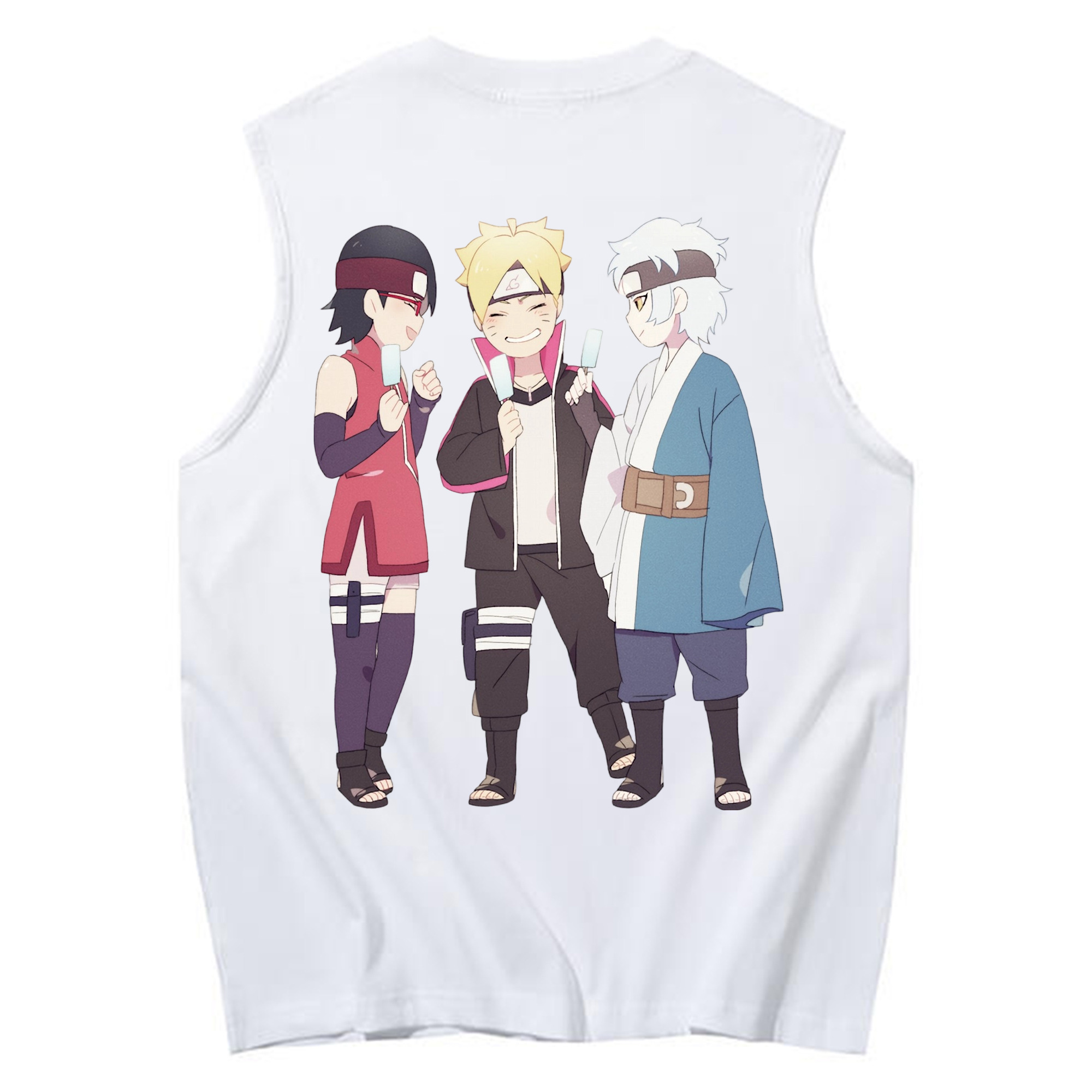 （画像用） NARUTO -ナルト- うちは サラダ Uchiha Sarada コットン100％タンクトップ（背面プリント）