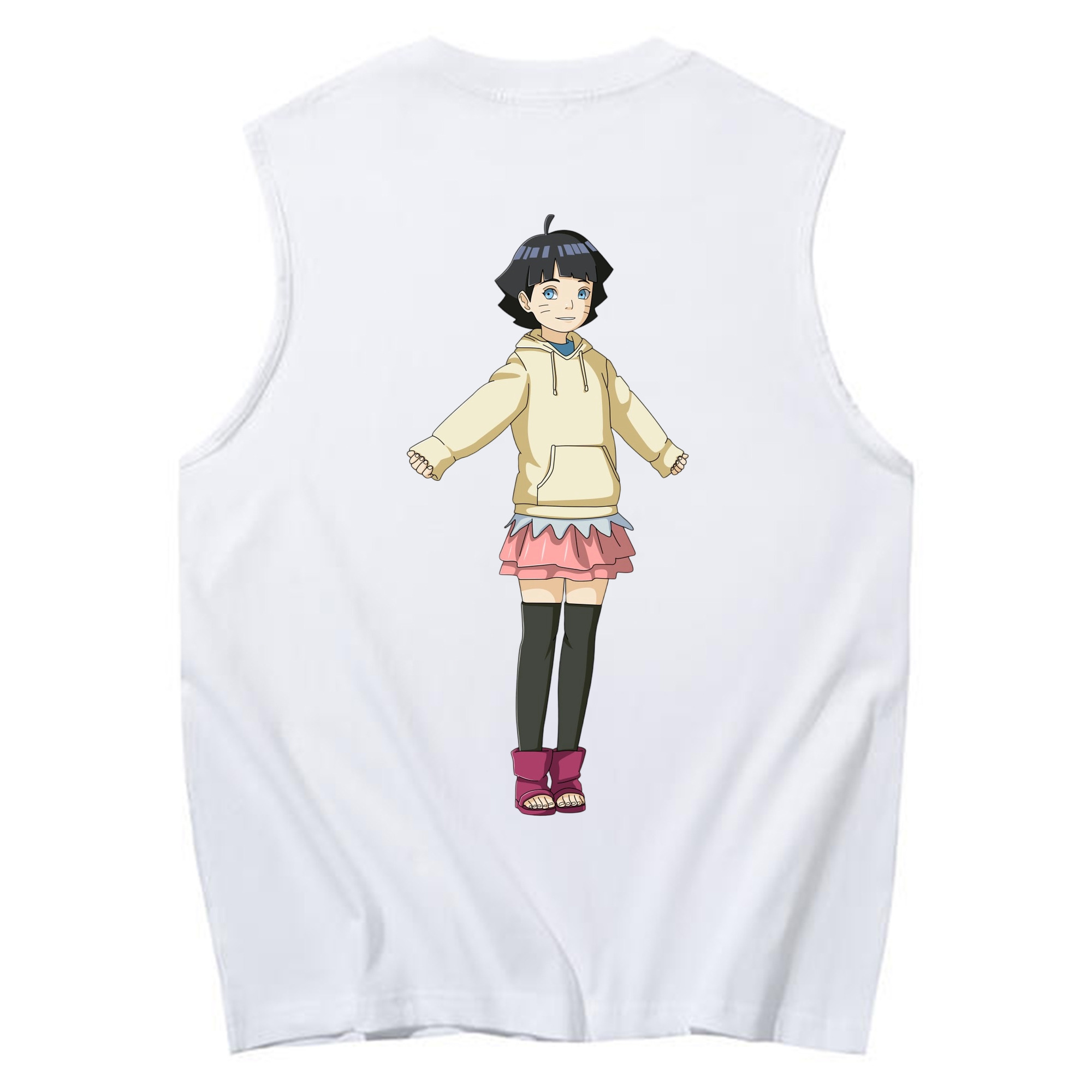 （画像用） NARUTO -ナルト- うずまき ヒマワリ Uzumaki Himawari コットン100％タンクトップ（背面プリント）