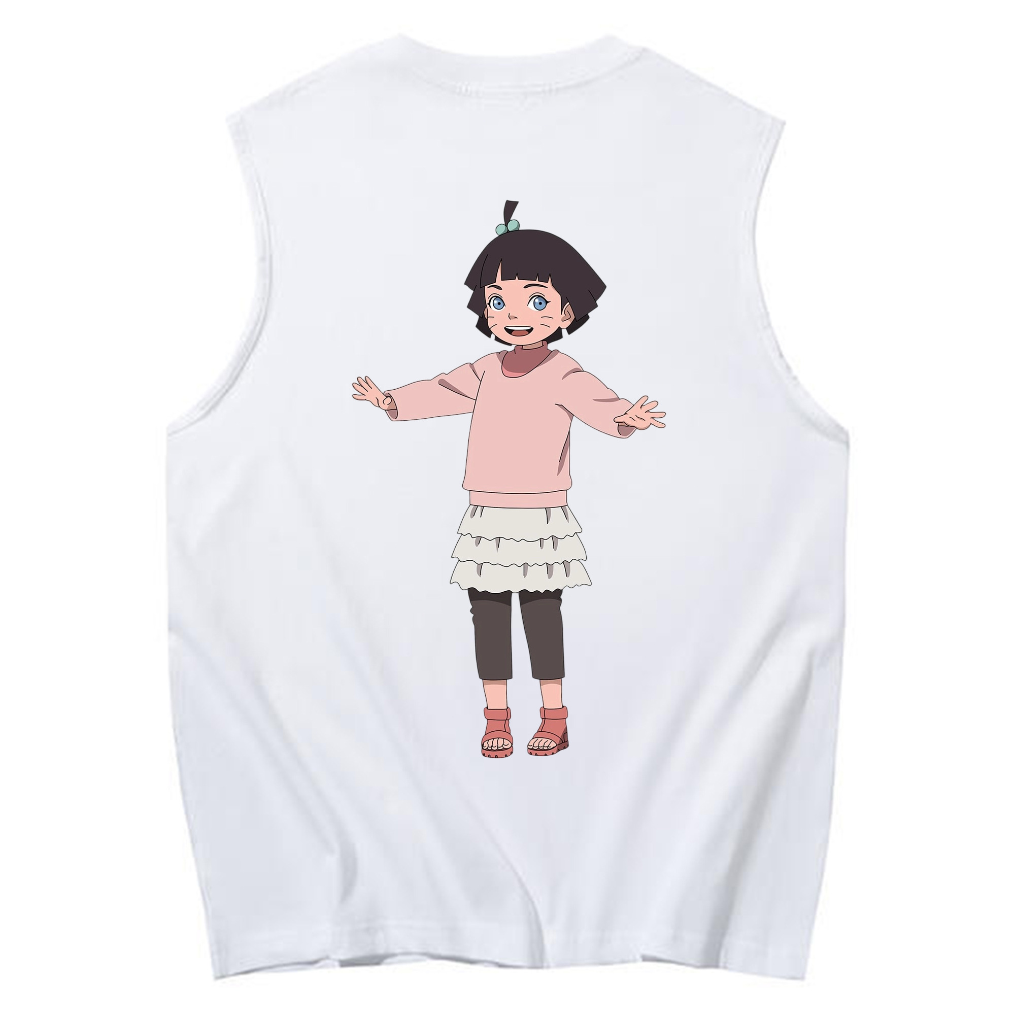 （画像用） NARUTO -ナルト- うずまき ヒマワリ Uzumaki Himawari コットン100％タンクトップ（背面プリント）