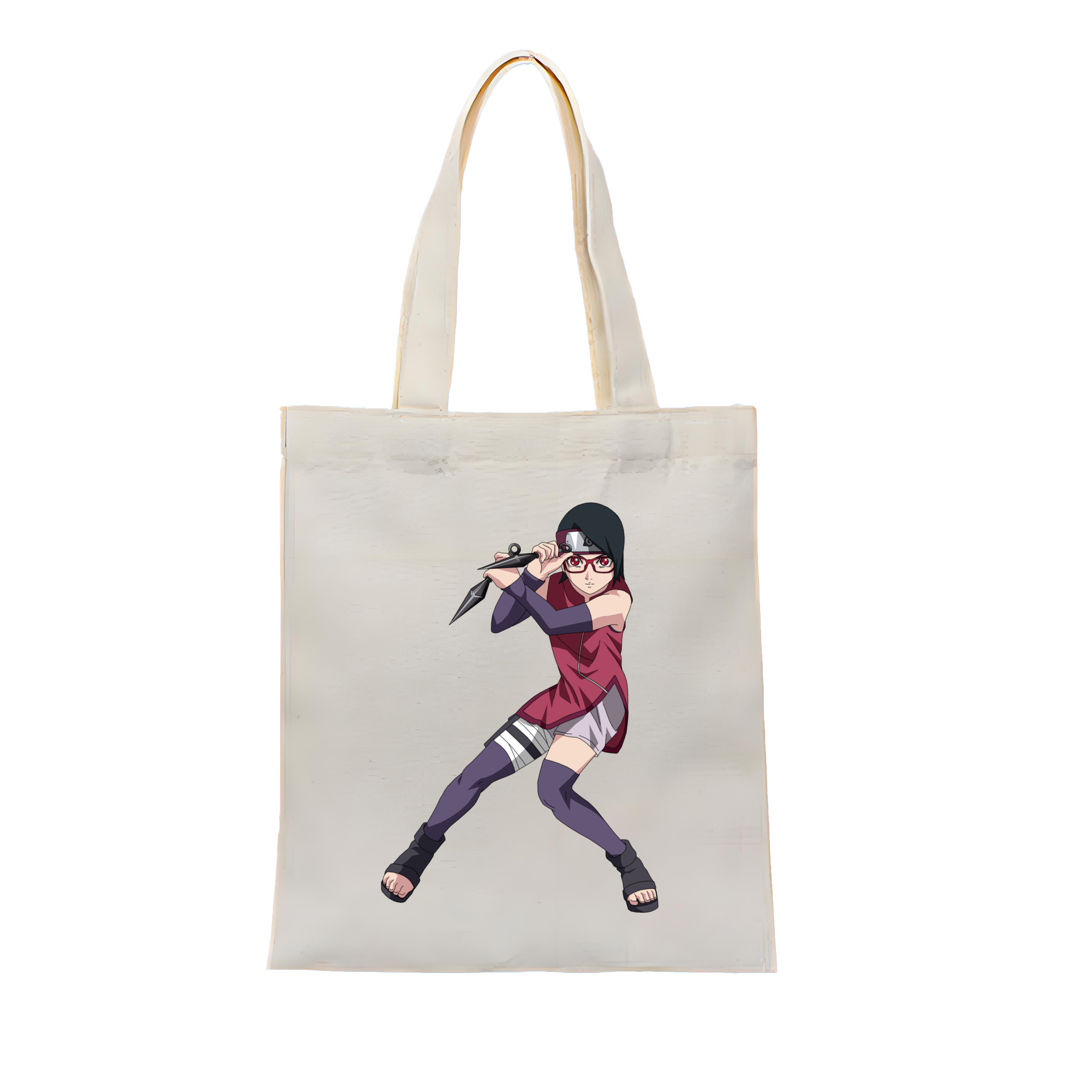 （画像用） NARUTO -ナルト- うちは サラダ Uchiha Sarada 縦型キャンバス生地手提げバッグ　トートバッグ