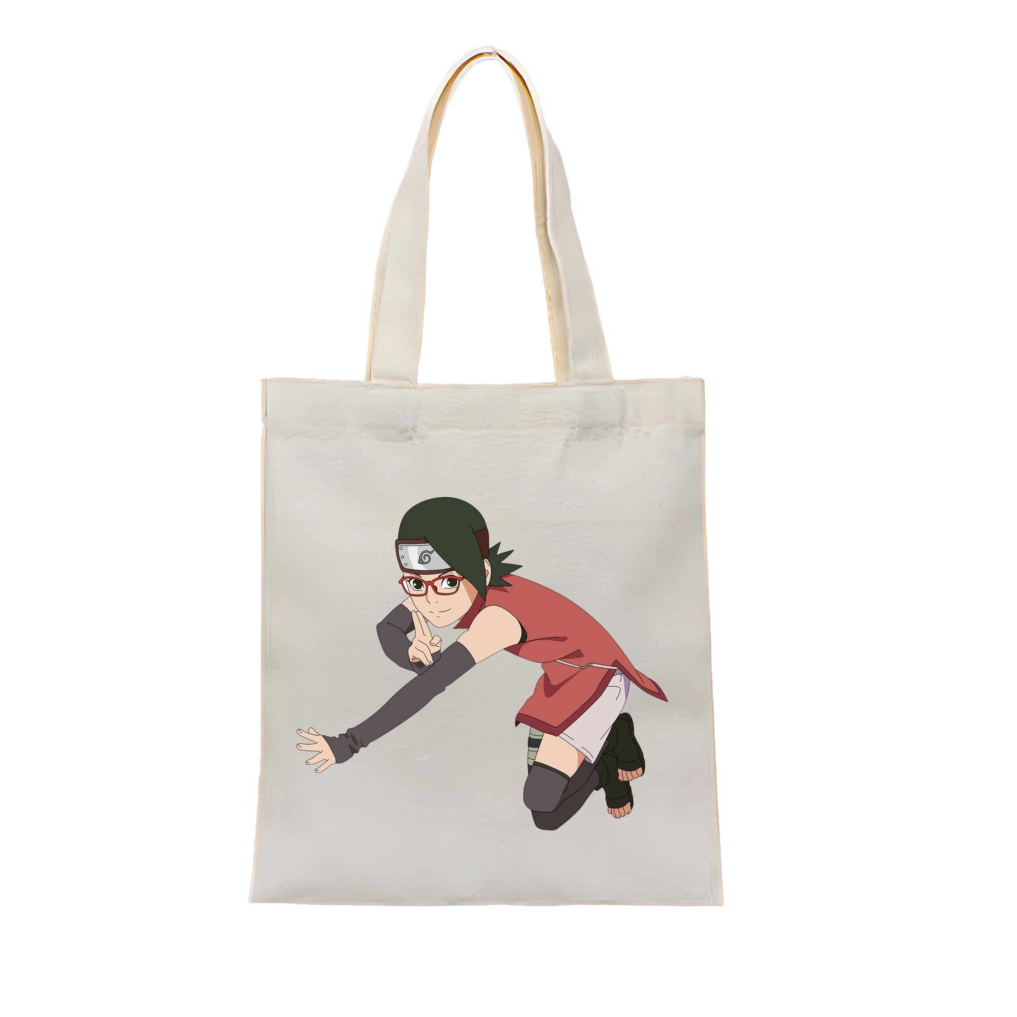 （画像用） NARUTO -ナルト- うちは サラダ Uchiha Sarada 縦型キャンバス生地手提げバッグ　トートバッグ