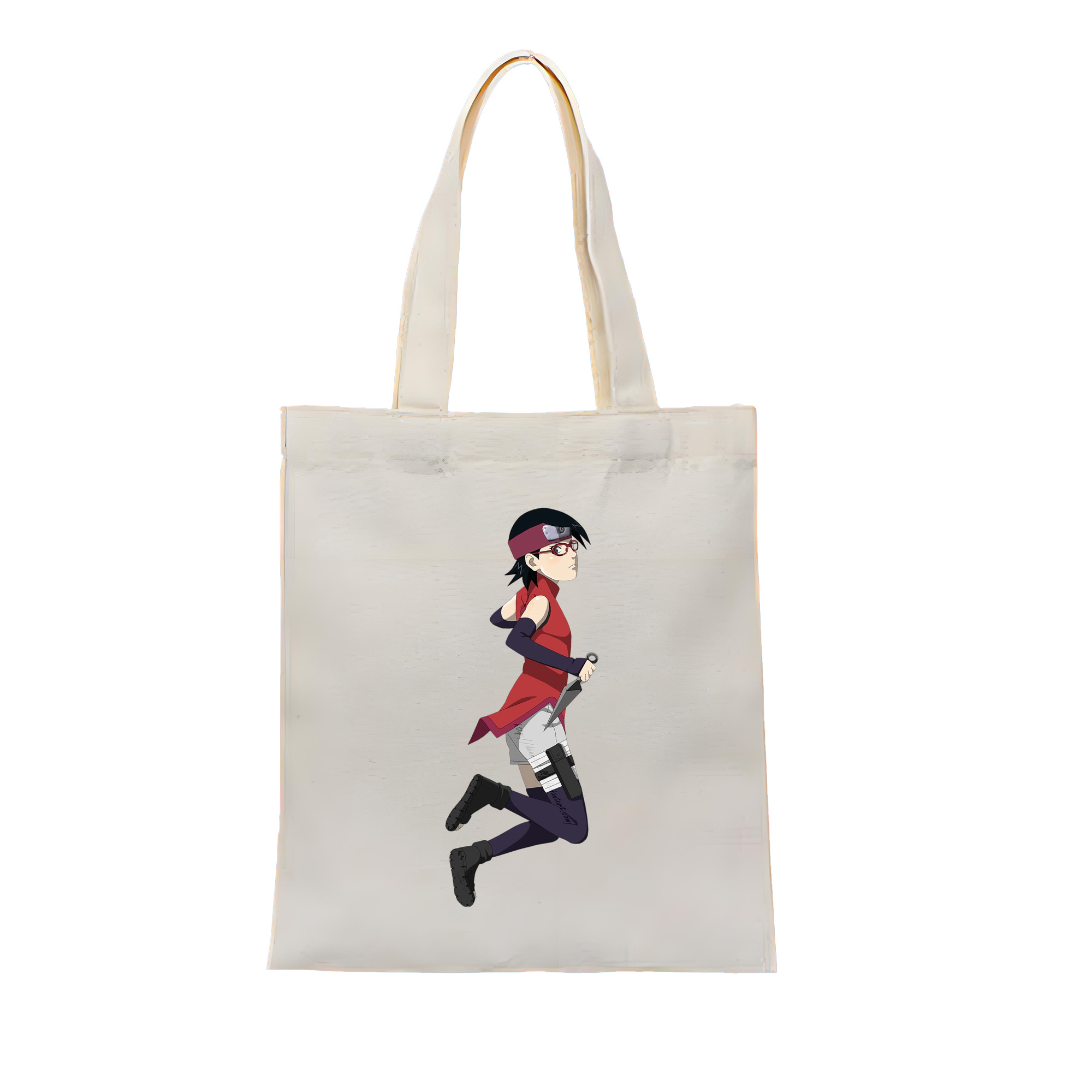 （画像用） NARUTO -ナルト- うちは サラダ Uchiha Sarada 縦型キャンバス生地手提げバッグ　トートバッグ