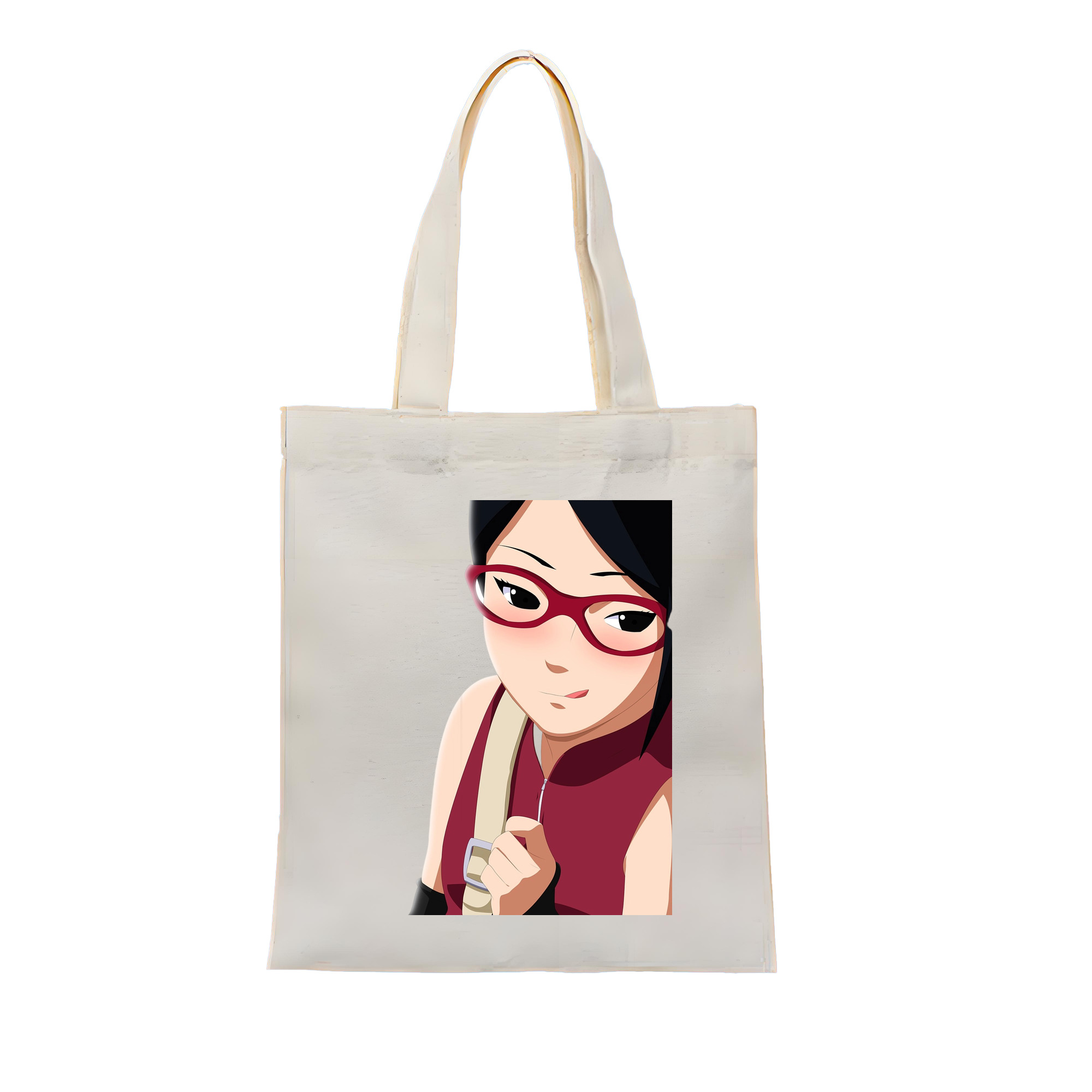 （画像用） NARUTO -ナルト- うちは サラダ Uchiha Sarada 縦型キャンバス生地手提げバッグ　トートバッグ