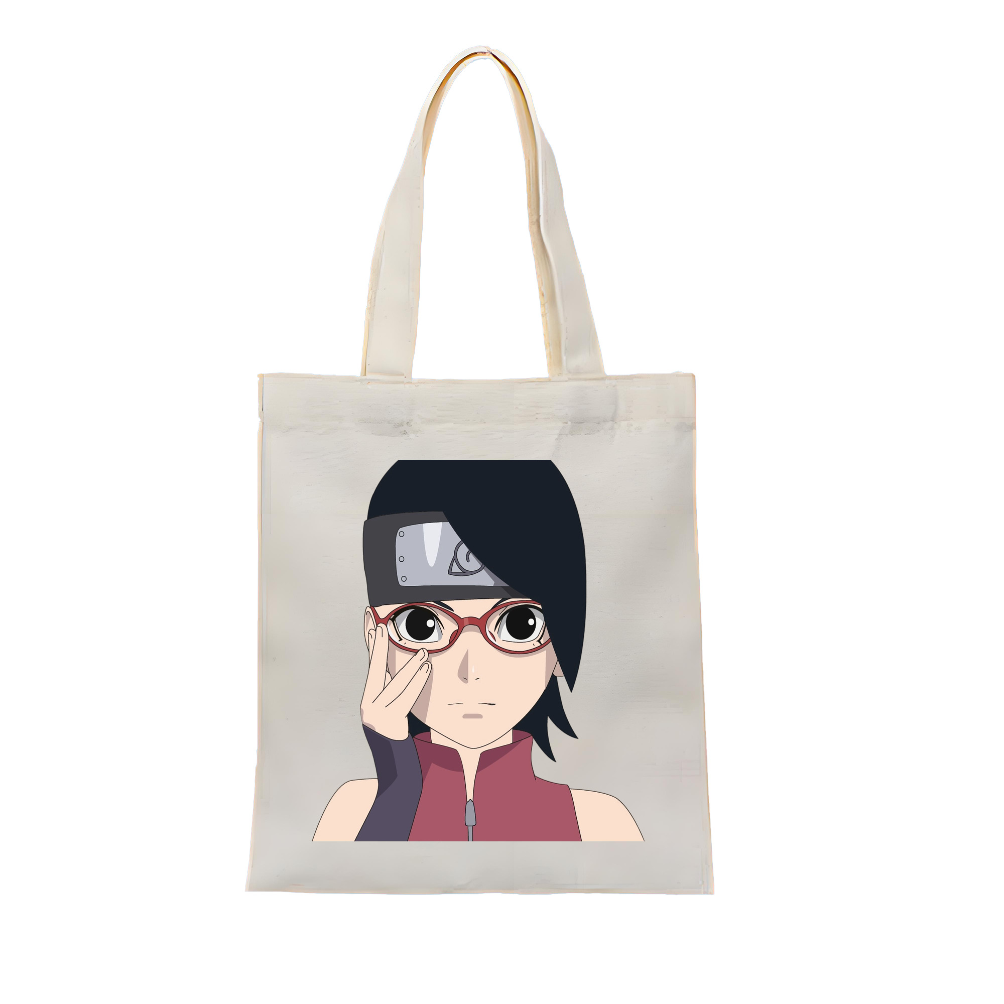 （画像用） NARUTO -ナルト- うちは サラダ Uchiha Sarada 縦型キャンバス生地手提げバッグ　トートバッグ