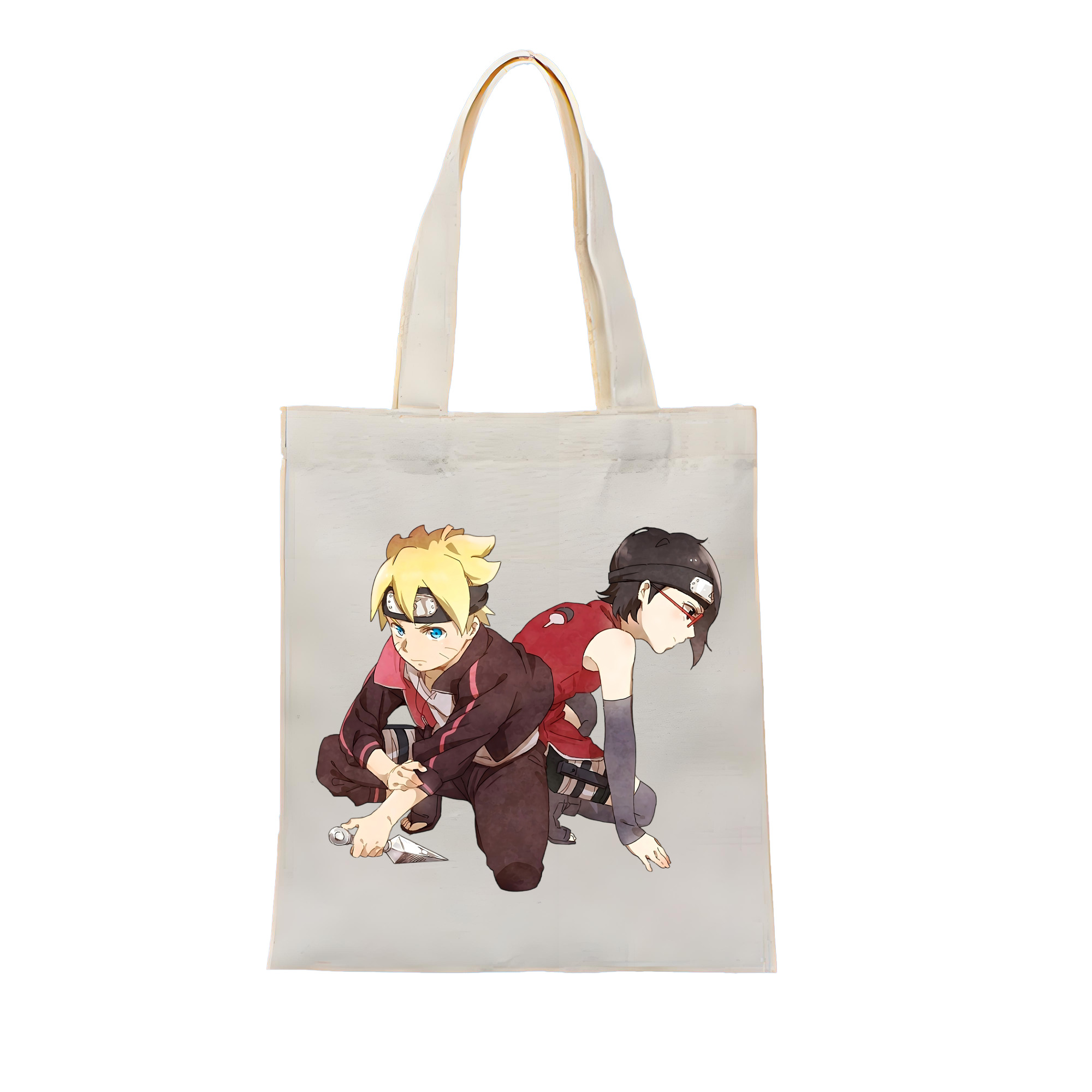 （画像用） NARUTO -ナルト- うちは サラダ Uchiha Sarada 縦型キャンバス生地手提げバッグ　トートバッグ
