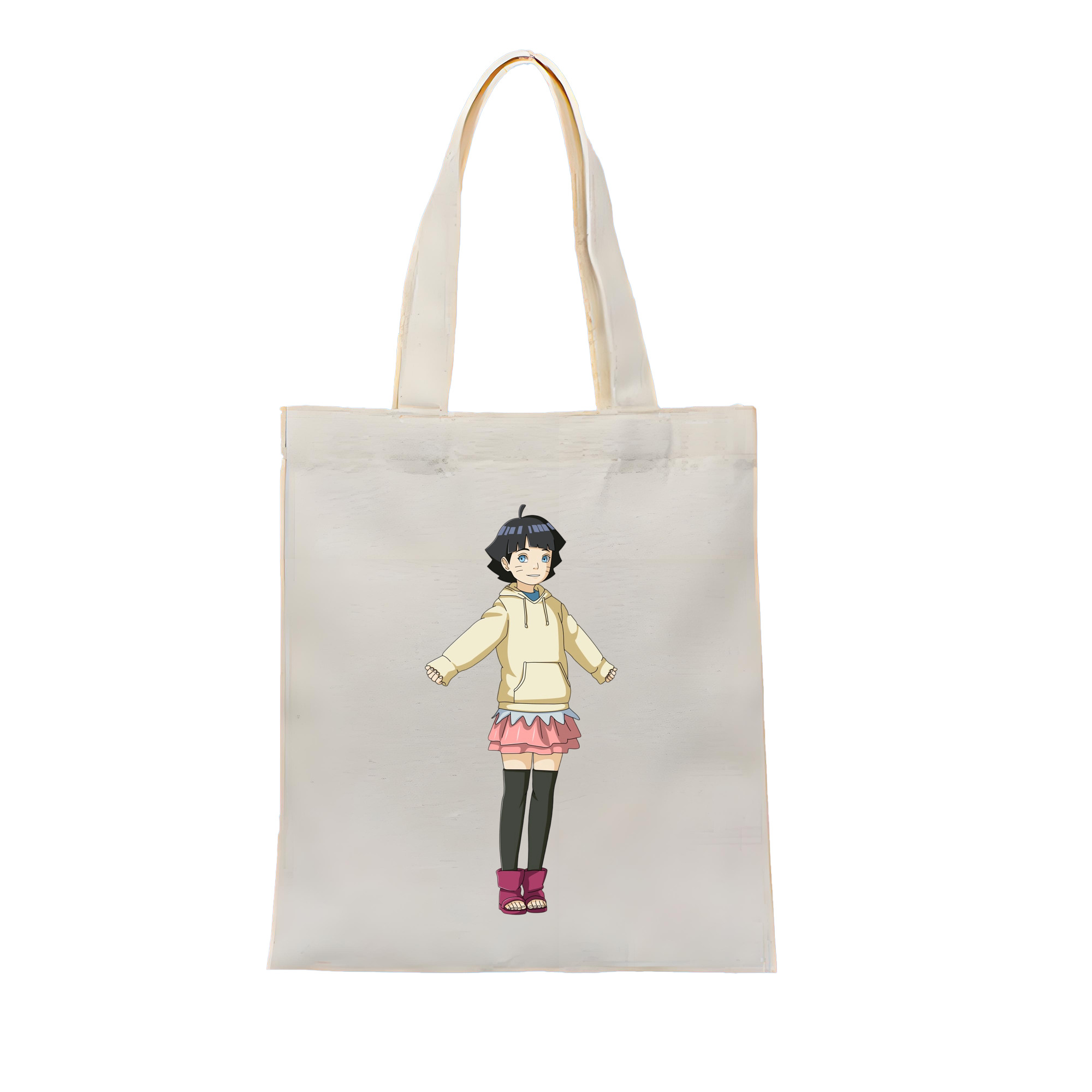 （画像用） NARUTO -ナルト- うずまき ヒマワリ Uzumaki Himawari 縦型キャンバス生地手提げバッグ　トートバッグ