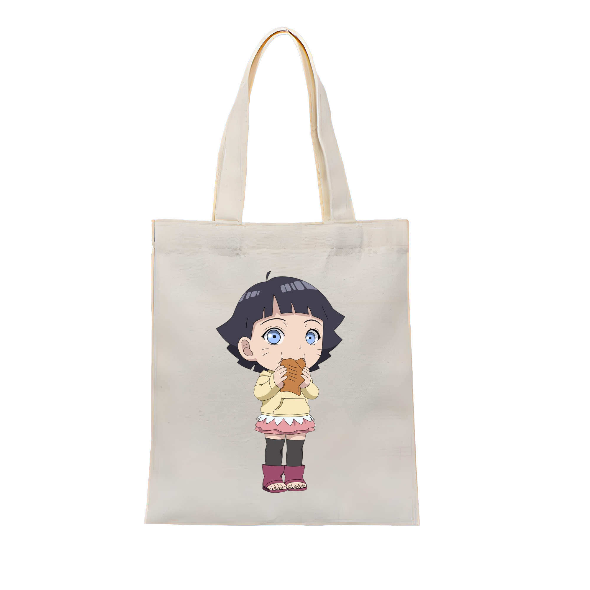 （画像用） NARUTO -ナルト- うずまき ヒマワリ Uzumaki Himawari 縦型キャンバス生地手提げバッグ　トートバッグ