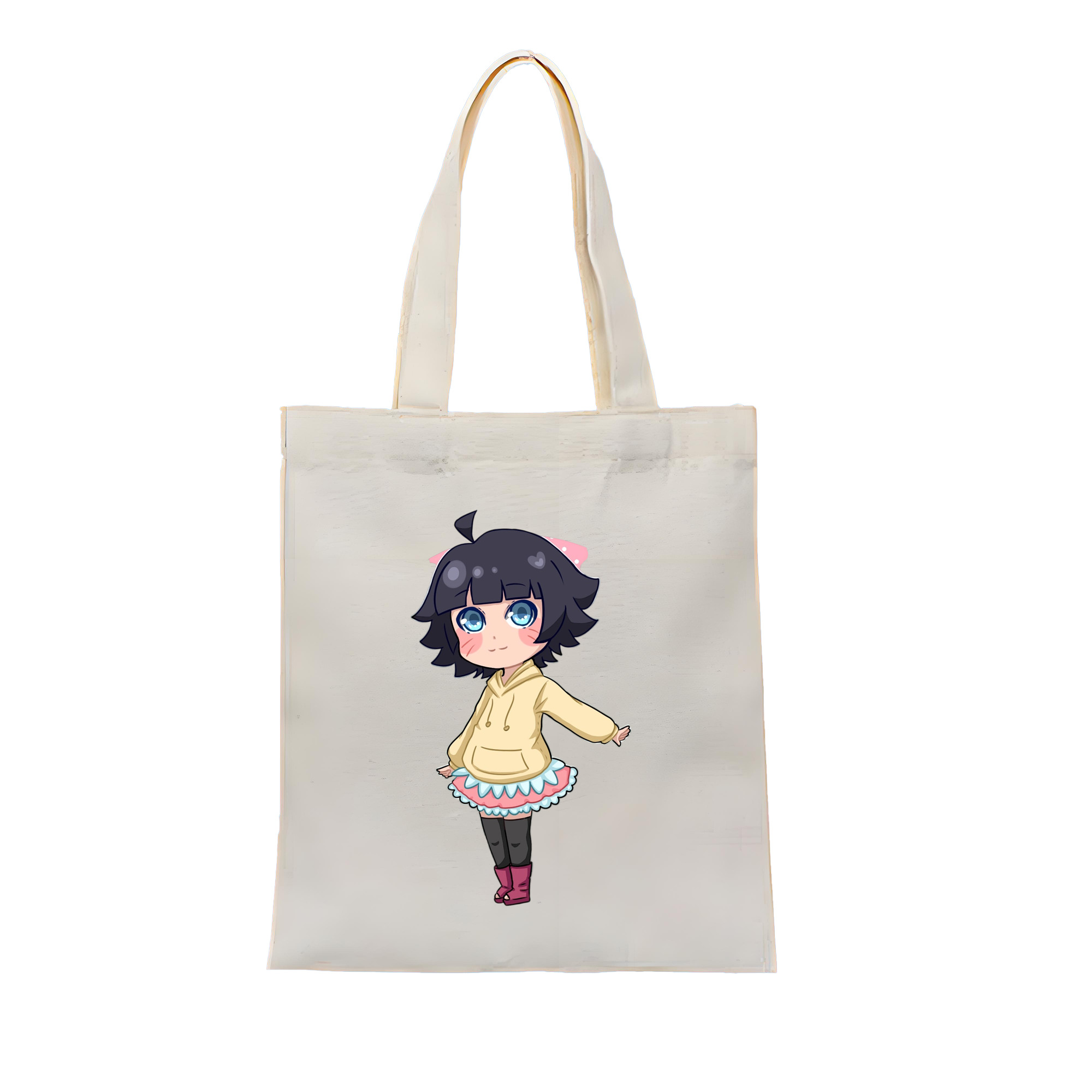 （画像用） NARUTO -ナルト- うずまき ヒマワリ Uzumaki Himawari 縦型キャンバス生地手提げバッグ　トートバッグ