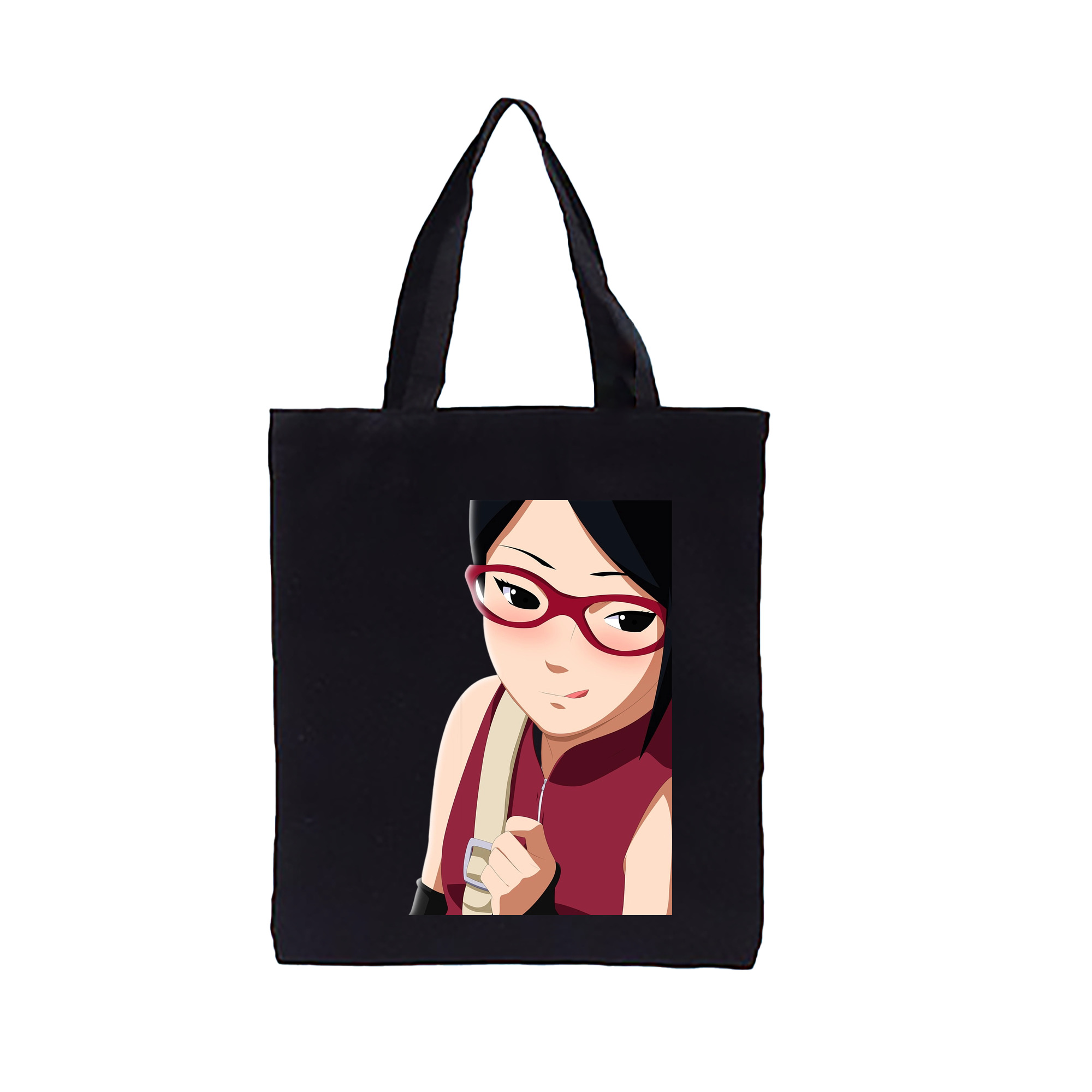 （画像用） NARUTO -ナルト- うちは サラダ Uchiha Sarada 縦型キャンバス生地手提げバッグ　トートバッグ