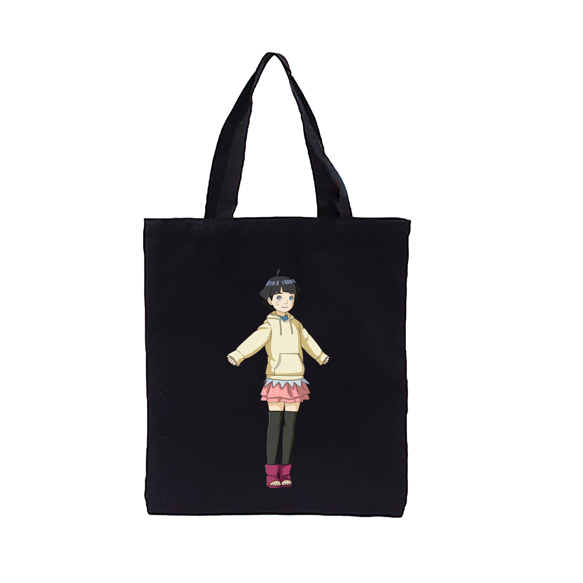 （画像用） NARUTO -ナルト- うずまき ヒマワリ Uzumaki Himawari 縦型キャンバス生地手提げバッグ　トートバッグ