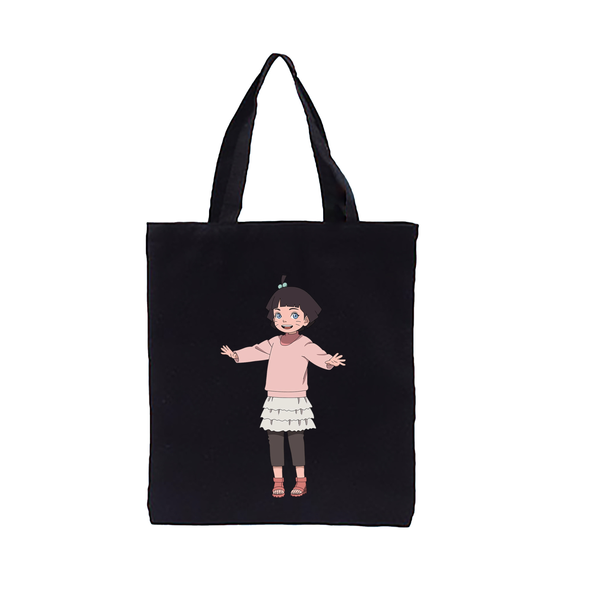 （画像用） NARUTO -ナルト- うずまき ヒマワリ Uzumaki Himawari 縦型キャンバス生地手提げバッグ　トートバッグ