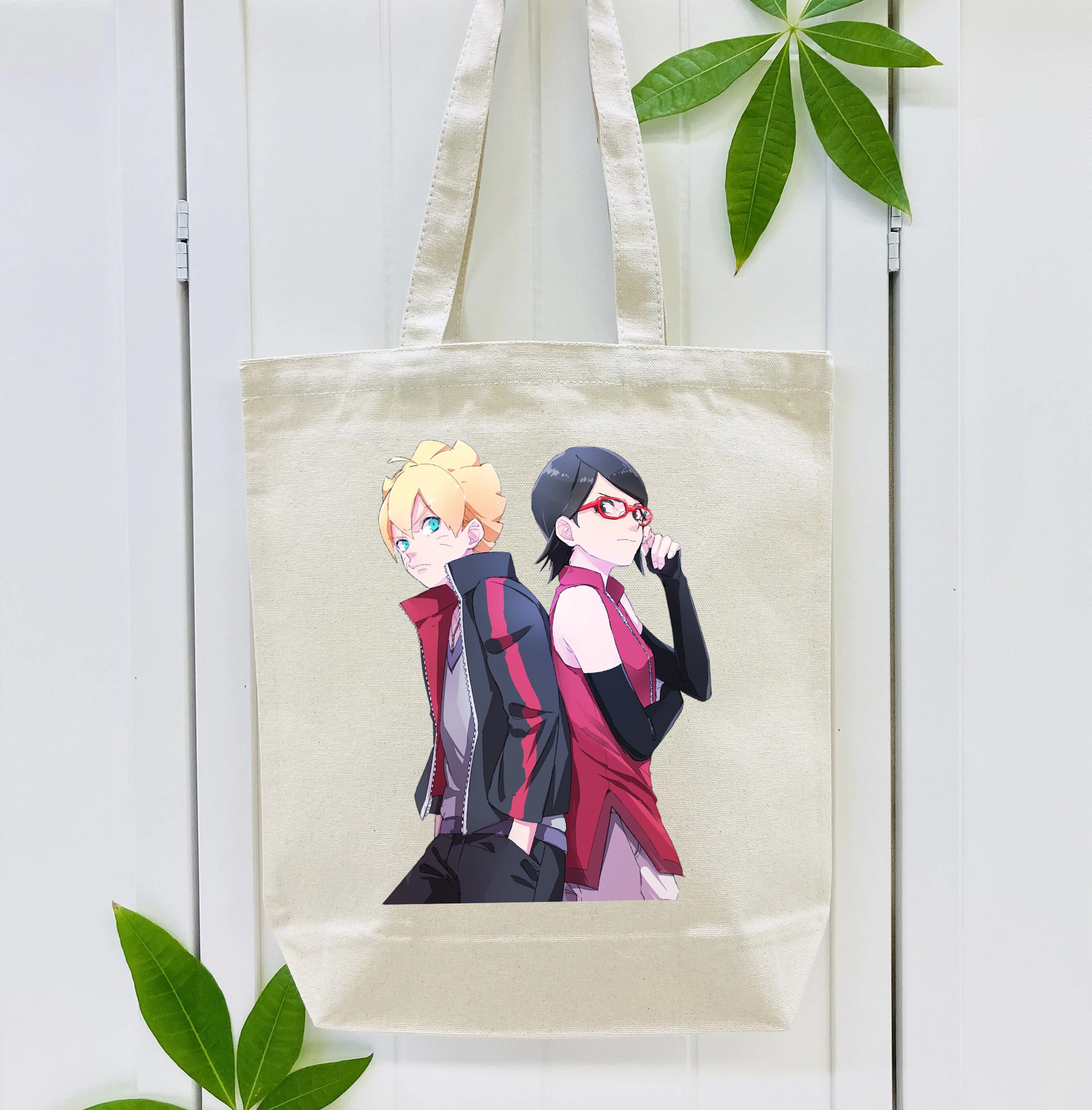 NARUTO -ナルト- うちは サラダ Uchiha Sarada 縦型キャンバス生地手提げバッグ　トートバッグ