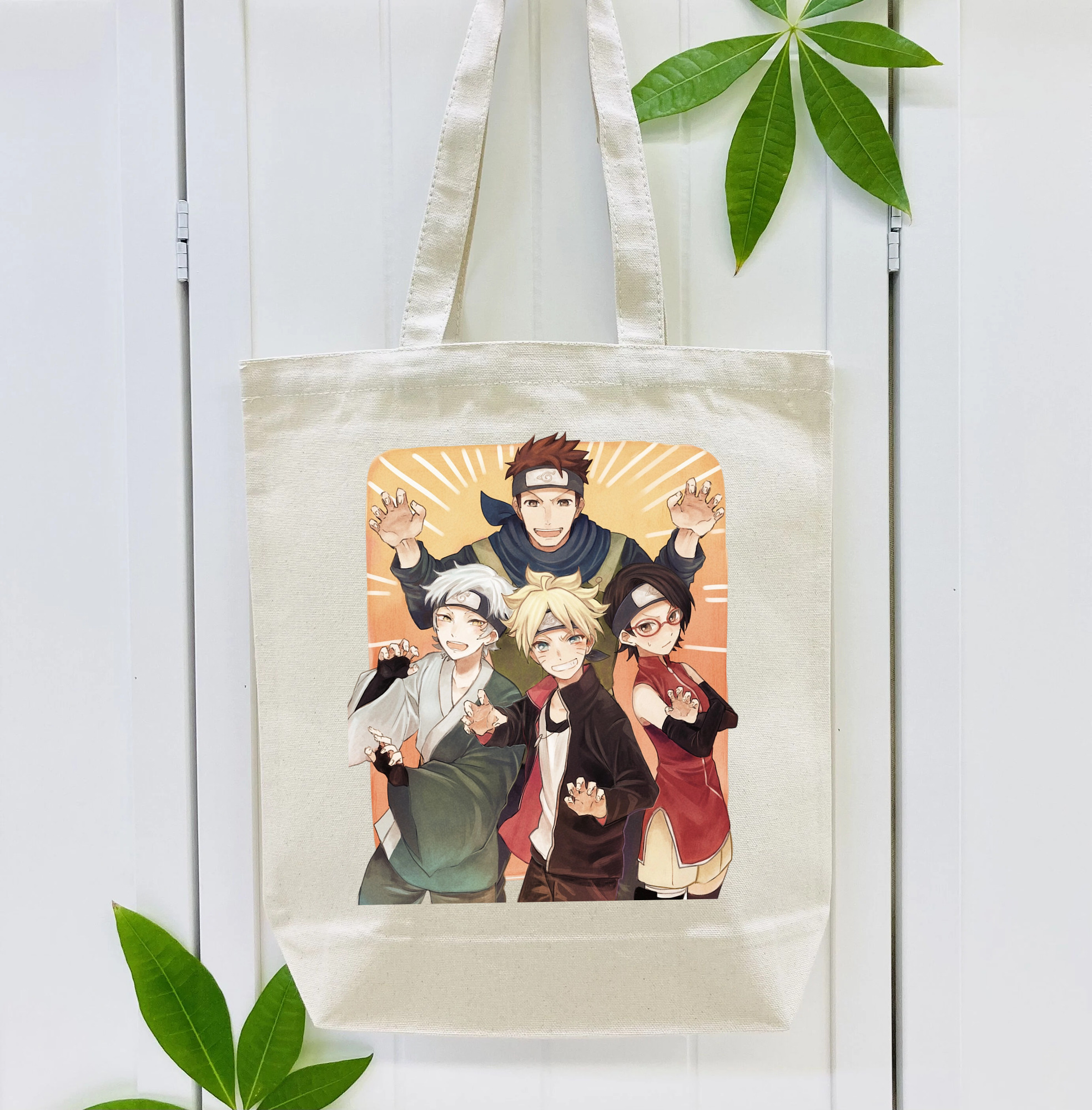 NARUTO -ナルト- うちは サラダ Uchiha Sarada 縦型キャンバス生地手提げバッグ　トートバッグ