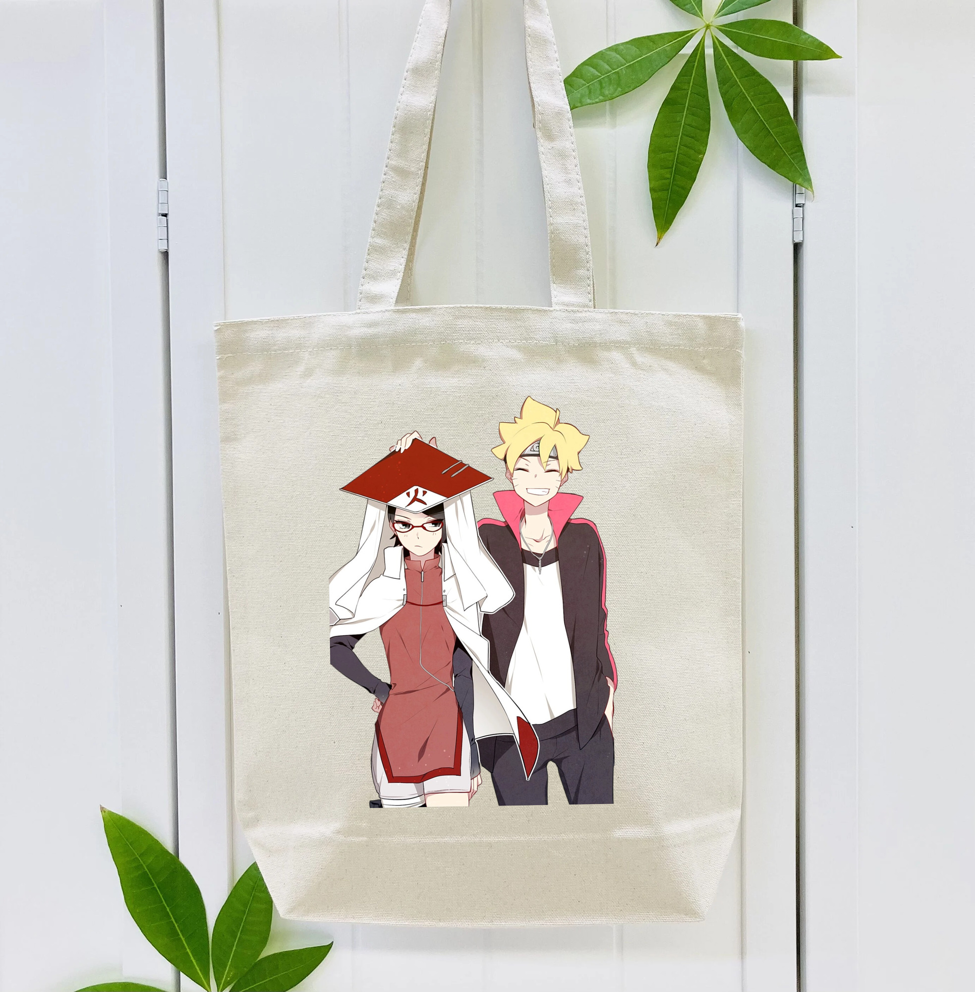 NARUTO -ナルト- うちは サラダ Uchiha Sarada 縦型キャンバス生地手提げバッグ　トートバッグ