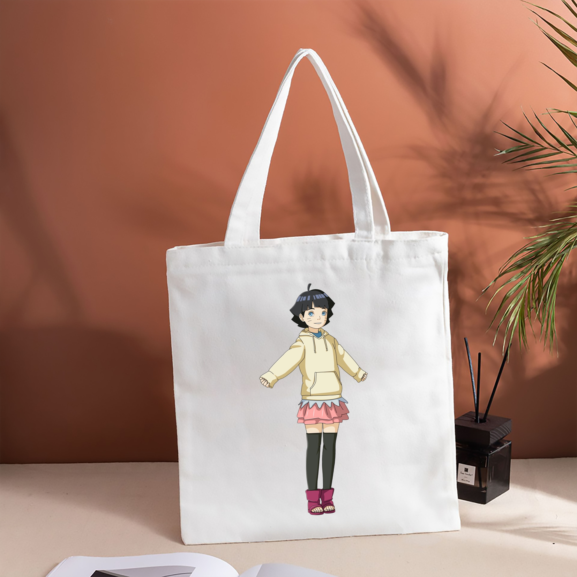 NARUTO -ナルト- うずまき ヒマワリ Uzumaki Himawari 縦型キャンバス生地手提げバッグ　トートバッグ
