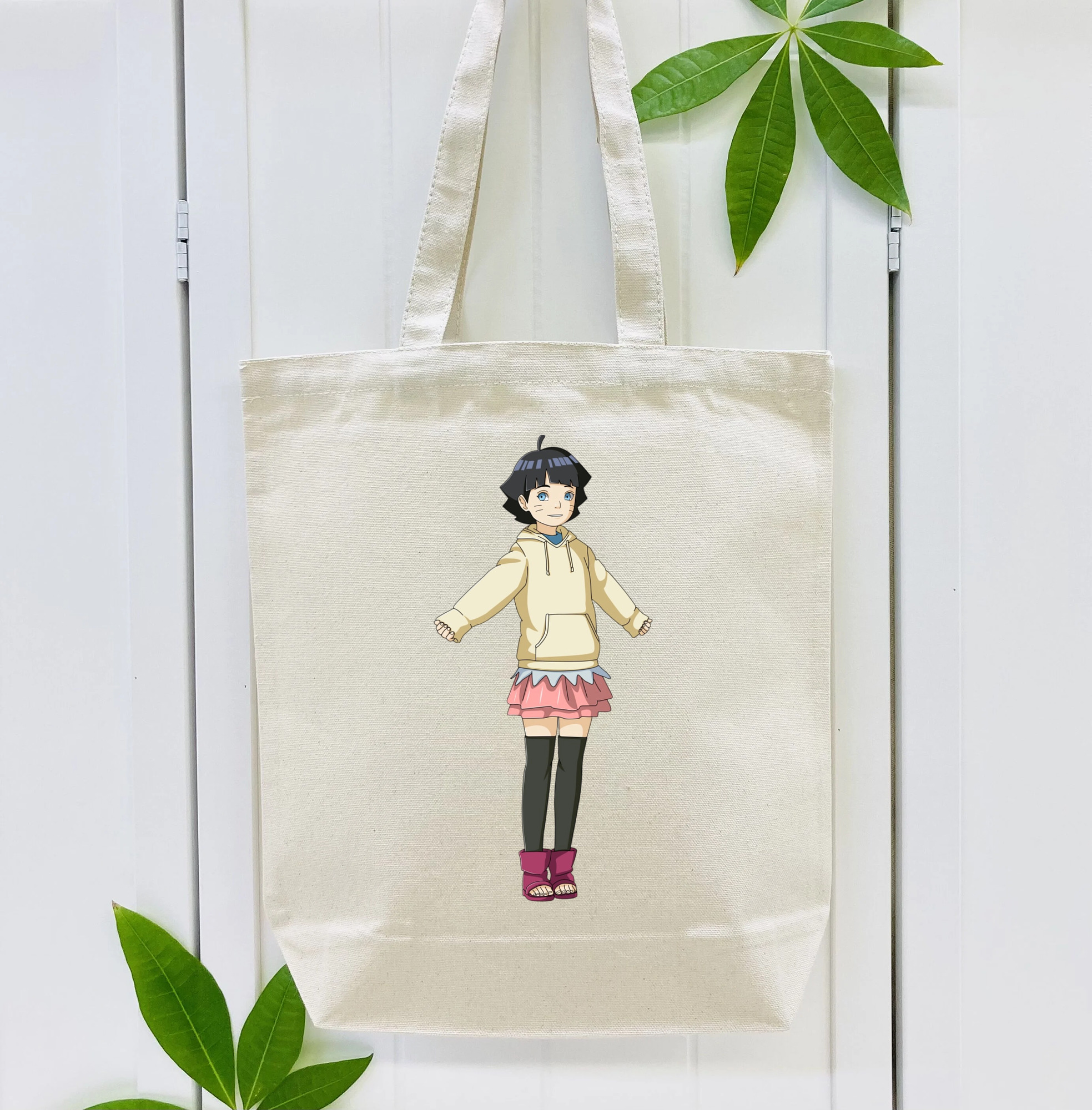NARUTO -ナルト- うずまき ヒマワリ Uzumaki Himawari 縦型キャンバス生地手提げバッグ　トートバッグ