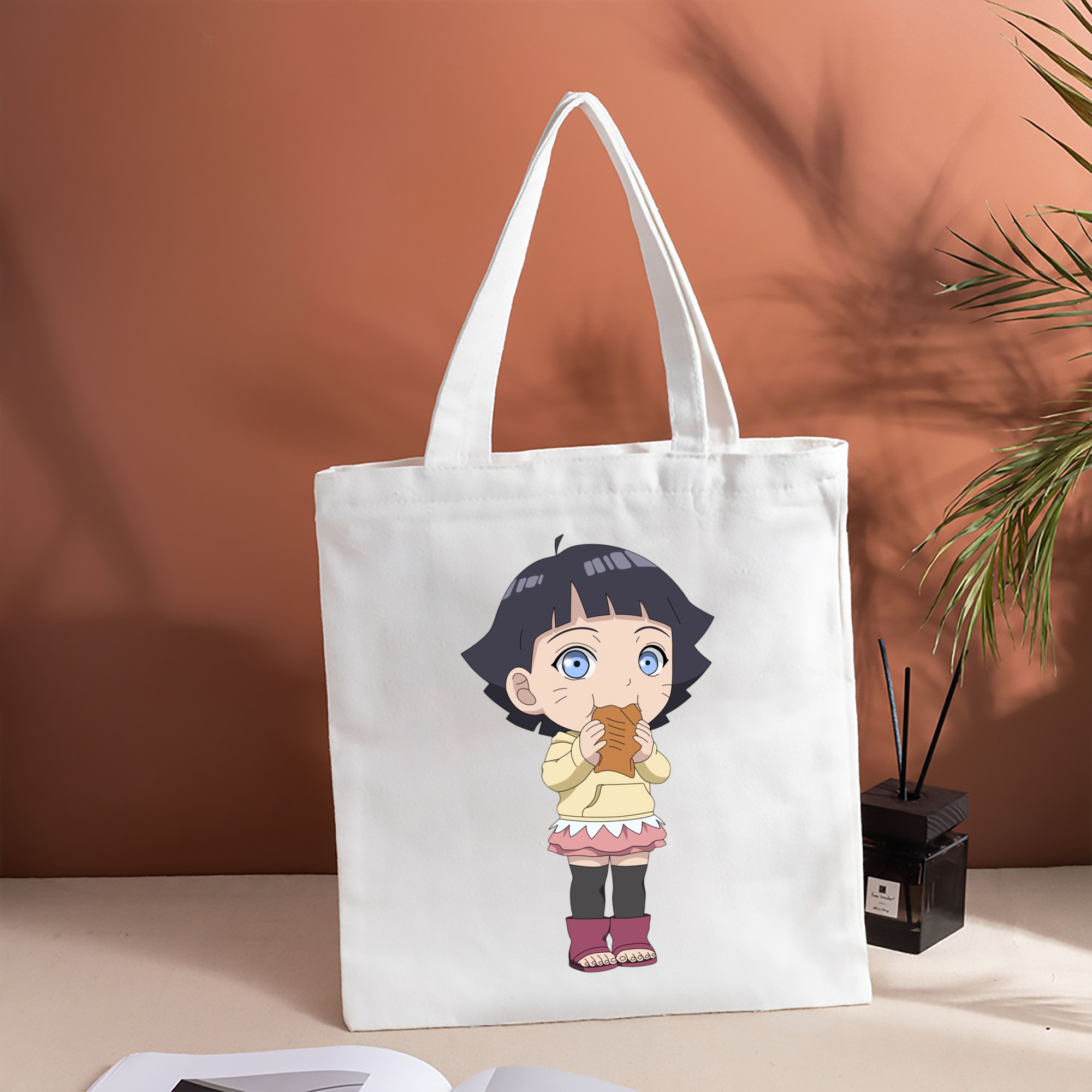 NARUTO -ナルト- うずまき ヒマワリ Uzumaki Himawari 縦型キャンバス生地手提げバッグ　トートバッグ