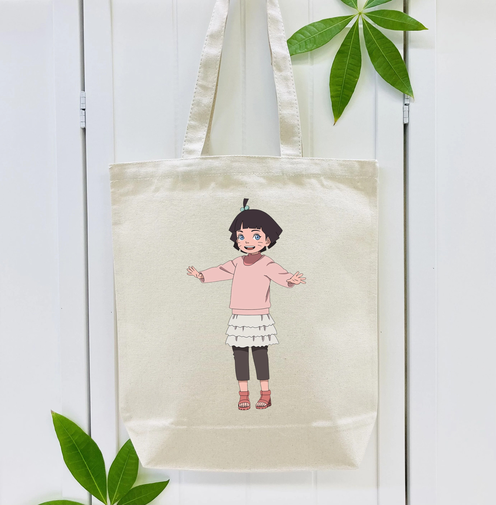 NARUTO -ナルト- うずまき ヒマワリ Uzumaki Himawari 縦型キャンバス生地手提げバッグ　トートバッグ