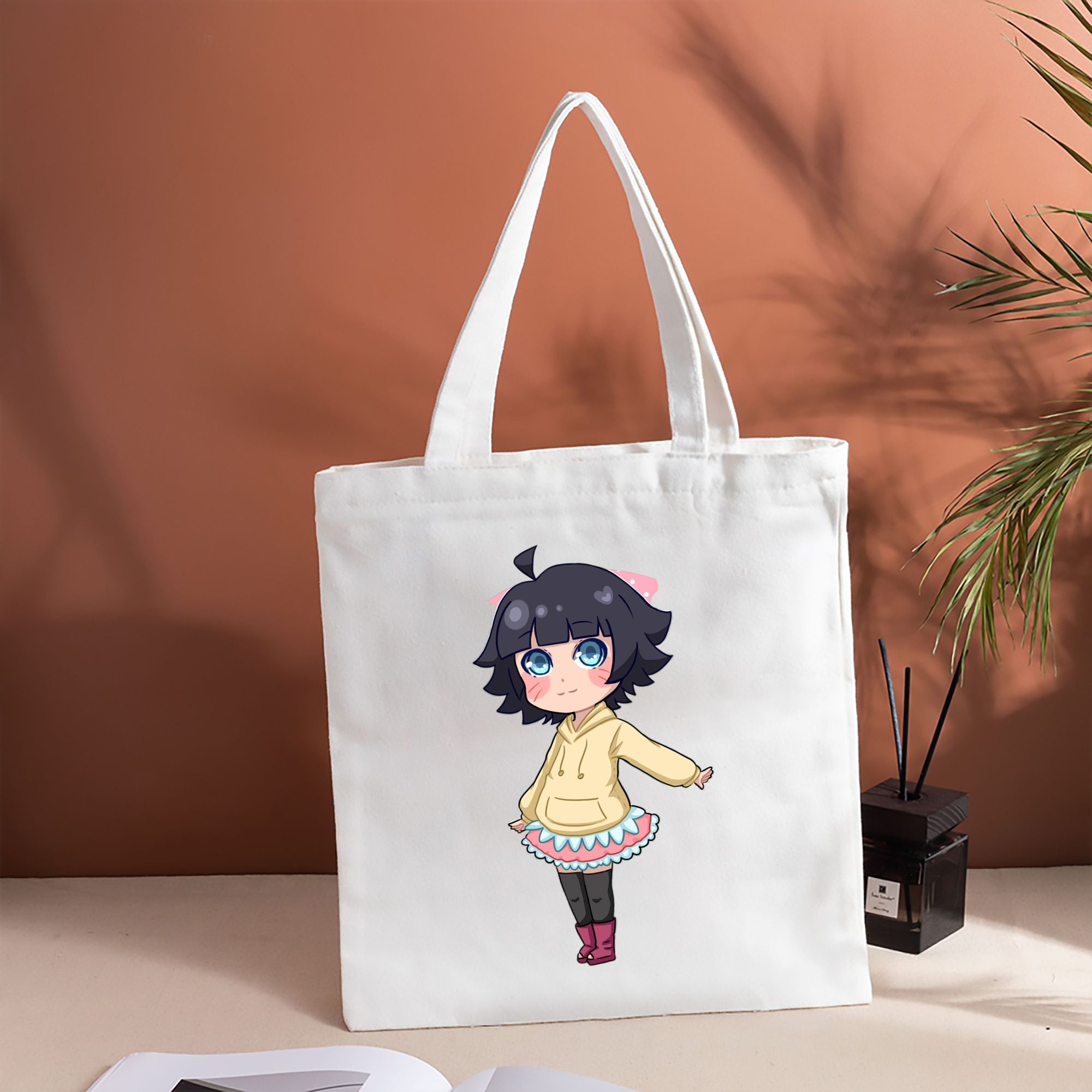 NARUTO -ナルト- うずまき ヒマワリ Uzumaki Himawari 縦型キャンバス生地手提げバッグ　トートバッグ