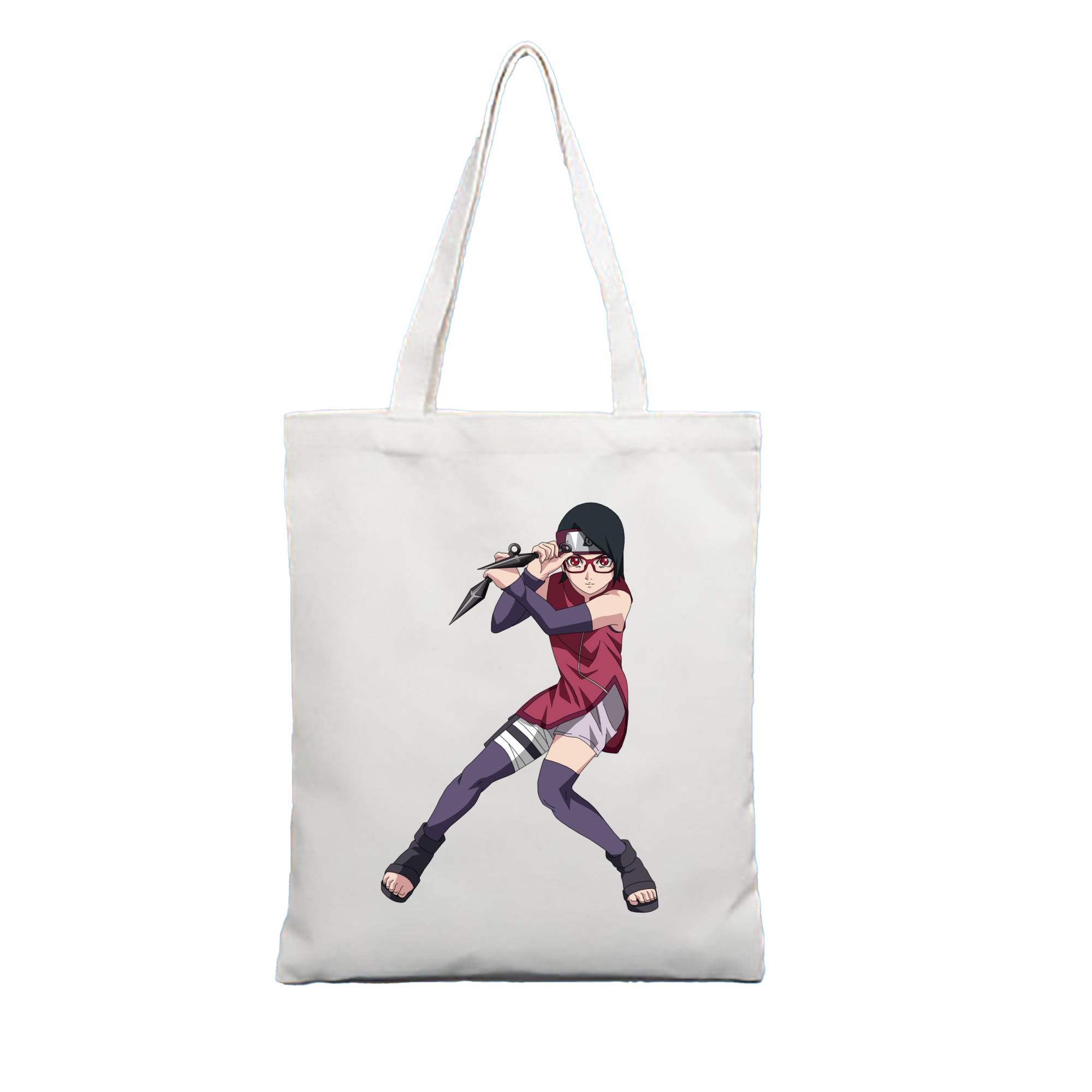 （画像用） NARUTO -ナルト- うちは サラダ Uchiha Sarada 縦型キャンバス生地手提げバッグ　トートバッグ