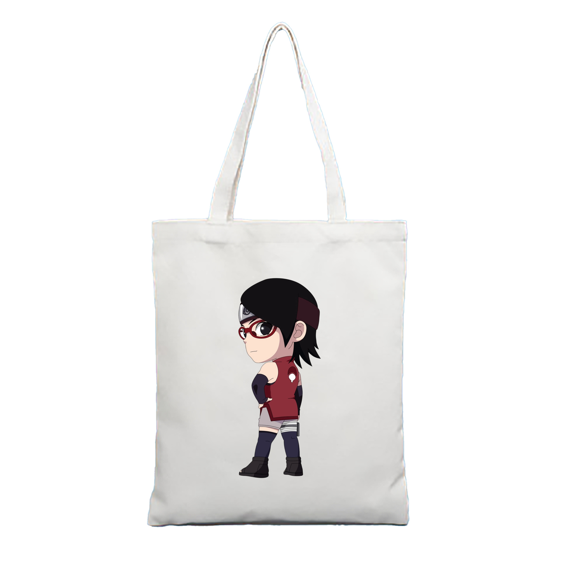 （画像用） NARUTO -ナルト- うちは サラダ Uchiha Sarada 縦型キャンバス生地手提げバッグ　トートバッグ