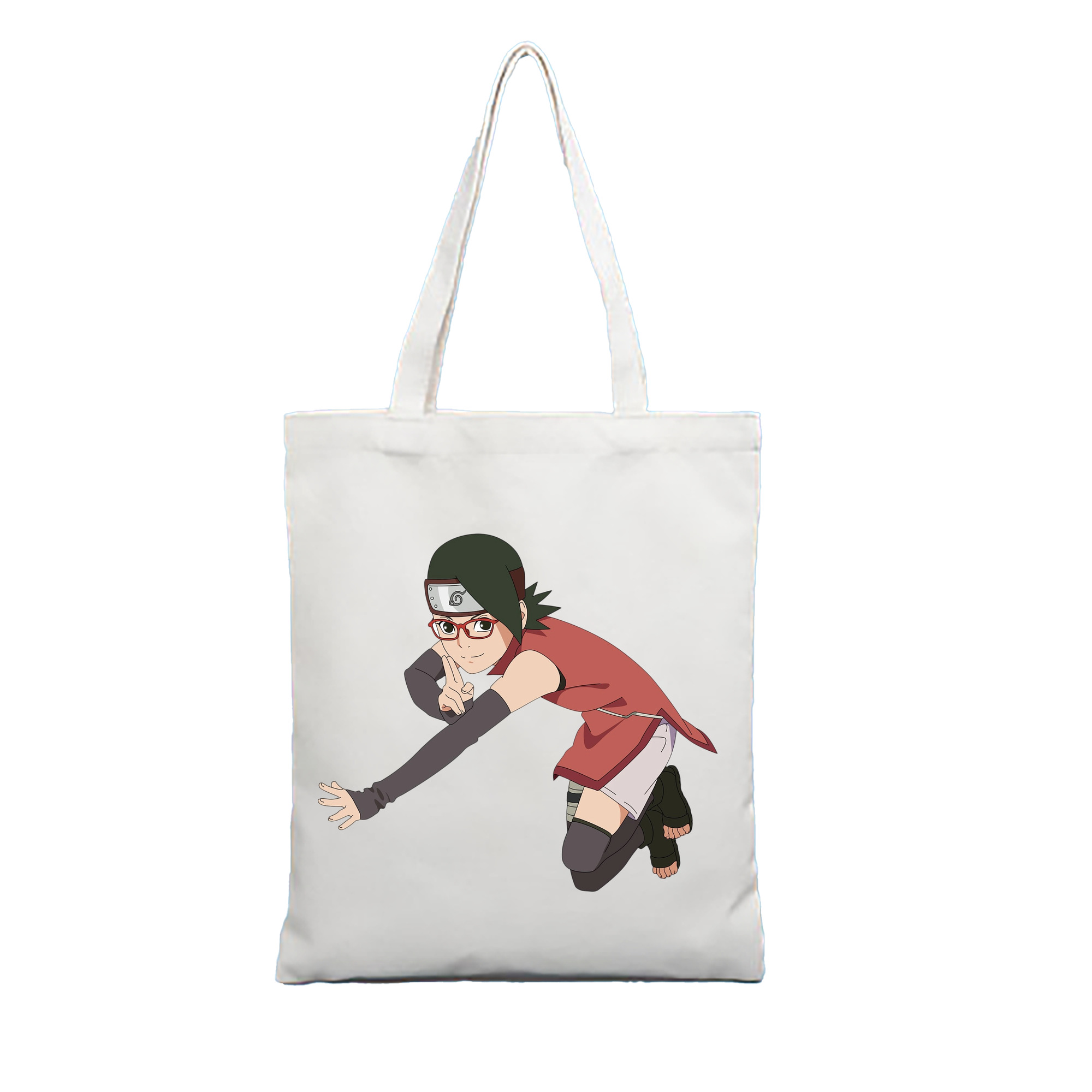（画像用） NARUTO -ナルト- うちは サラダ Uchiha Sarada 縦型キャンバス生地手提げバッグ　トートバッグ