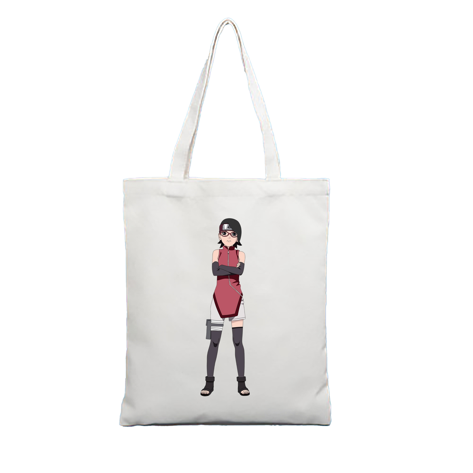 （画像用） NARUTO -ナルト- うちは サラダ Uchiha Sarada 縦型キャンバス生地手提げバッグ　トートバッグ
