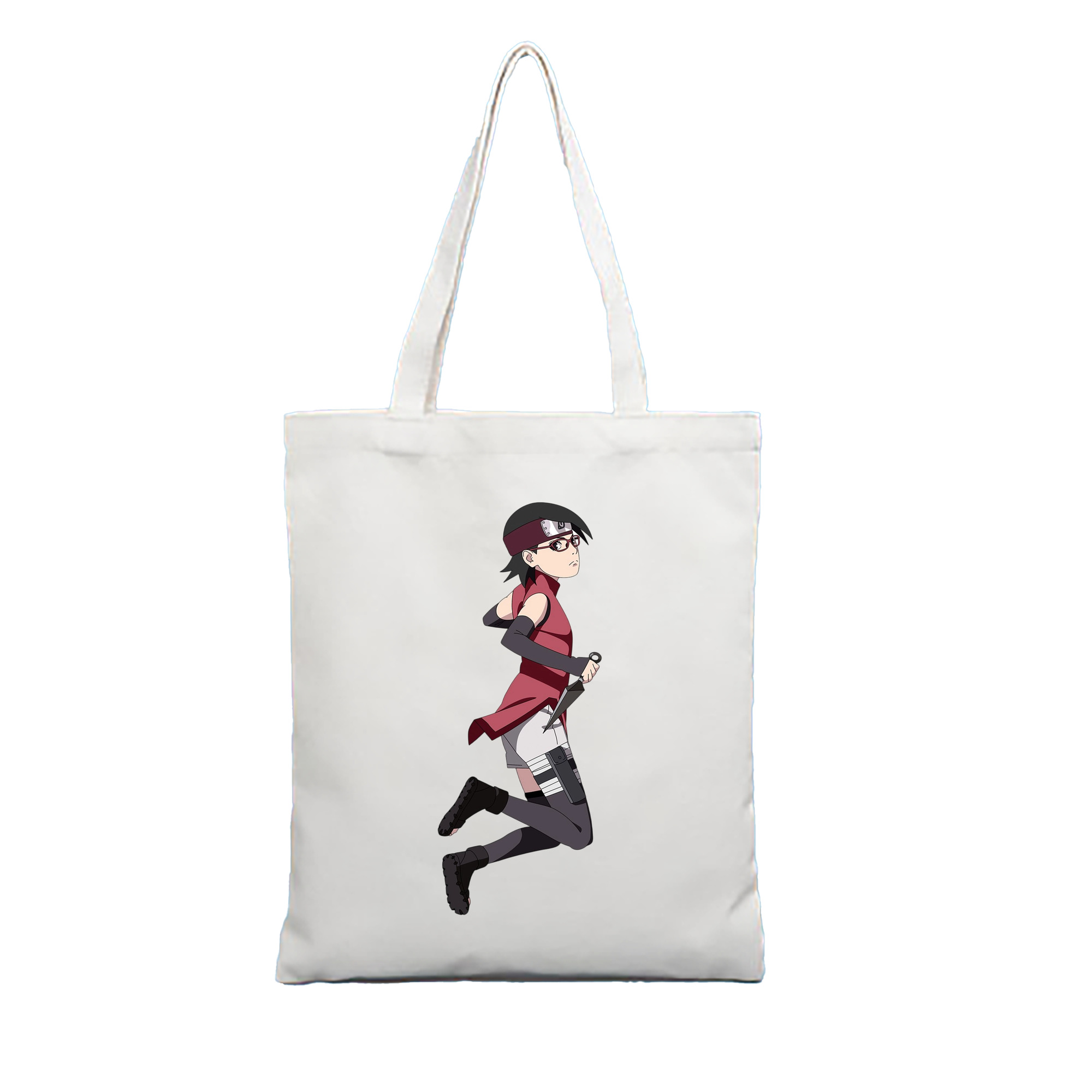 （画像用） NARUTO -ナルト- うちは サラダ Uchiha Sarada 縦型キャンバス生地手提げバッグ　トートバッグ