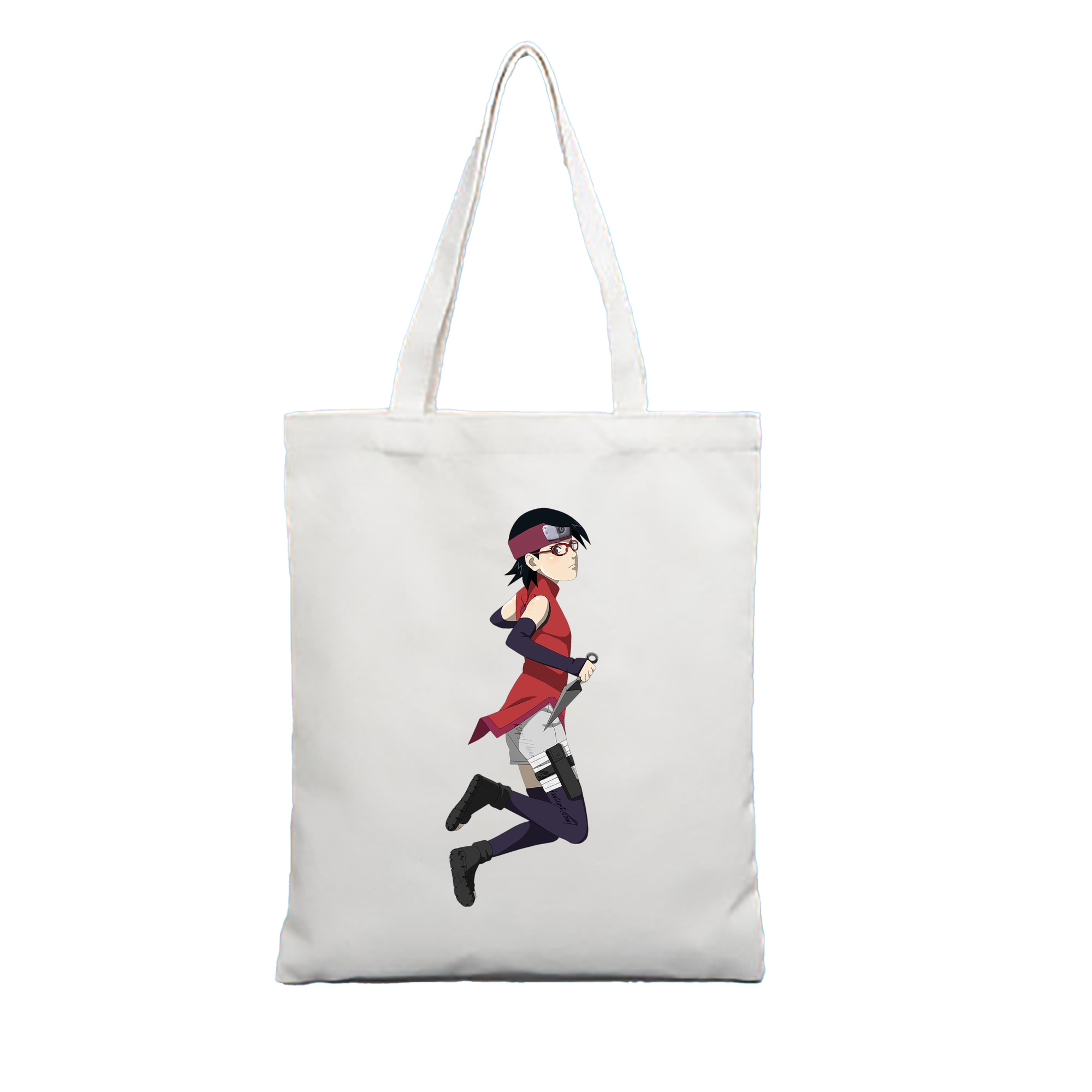 （画像用） NARUTO -ナルト- うちは サラダ Uchiha Sarada 縦型キャンバス生地手提げバッグ　トートバッグ