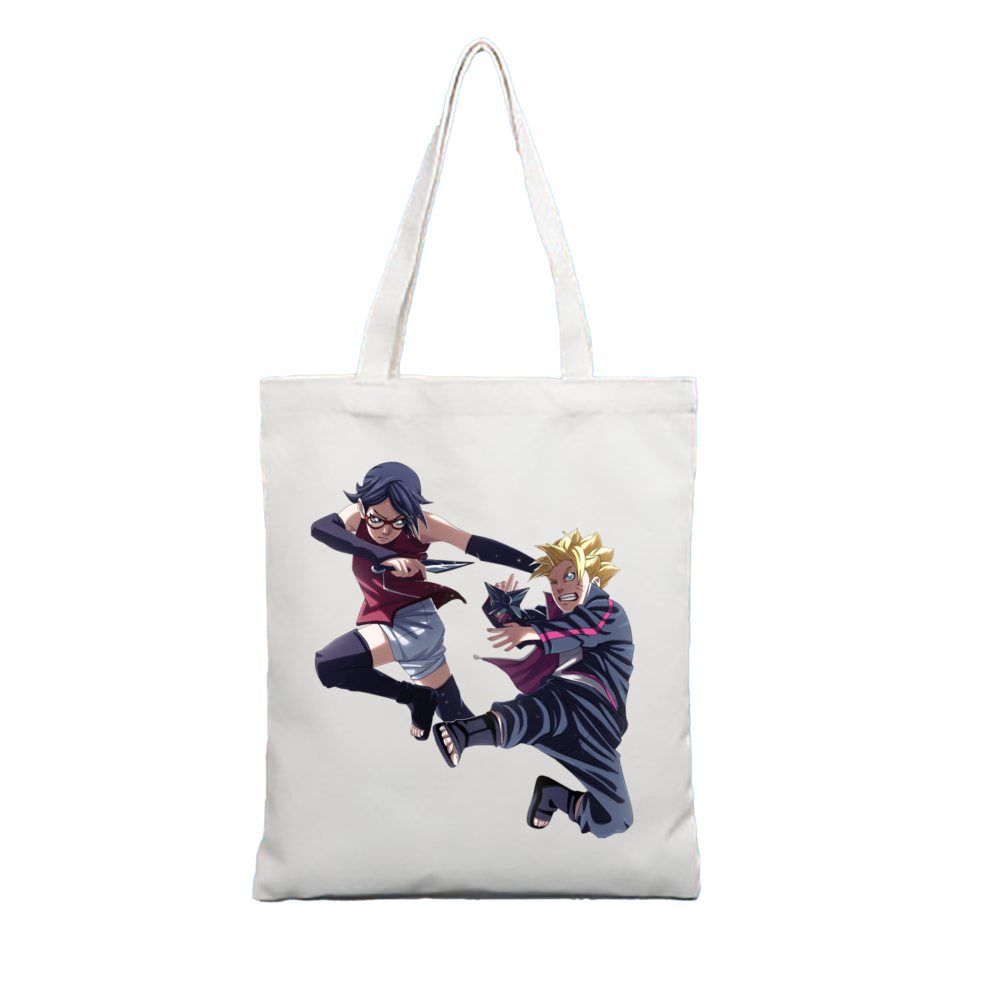 （画像用） NARUTO -ナルト- うちは サラダ Uchiha Sarada 縦型キャンバス生地手提げバッグ　トートバッグ