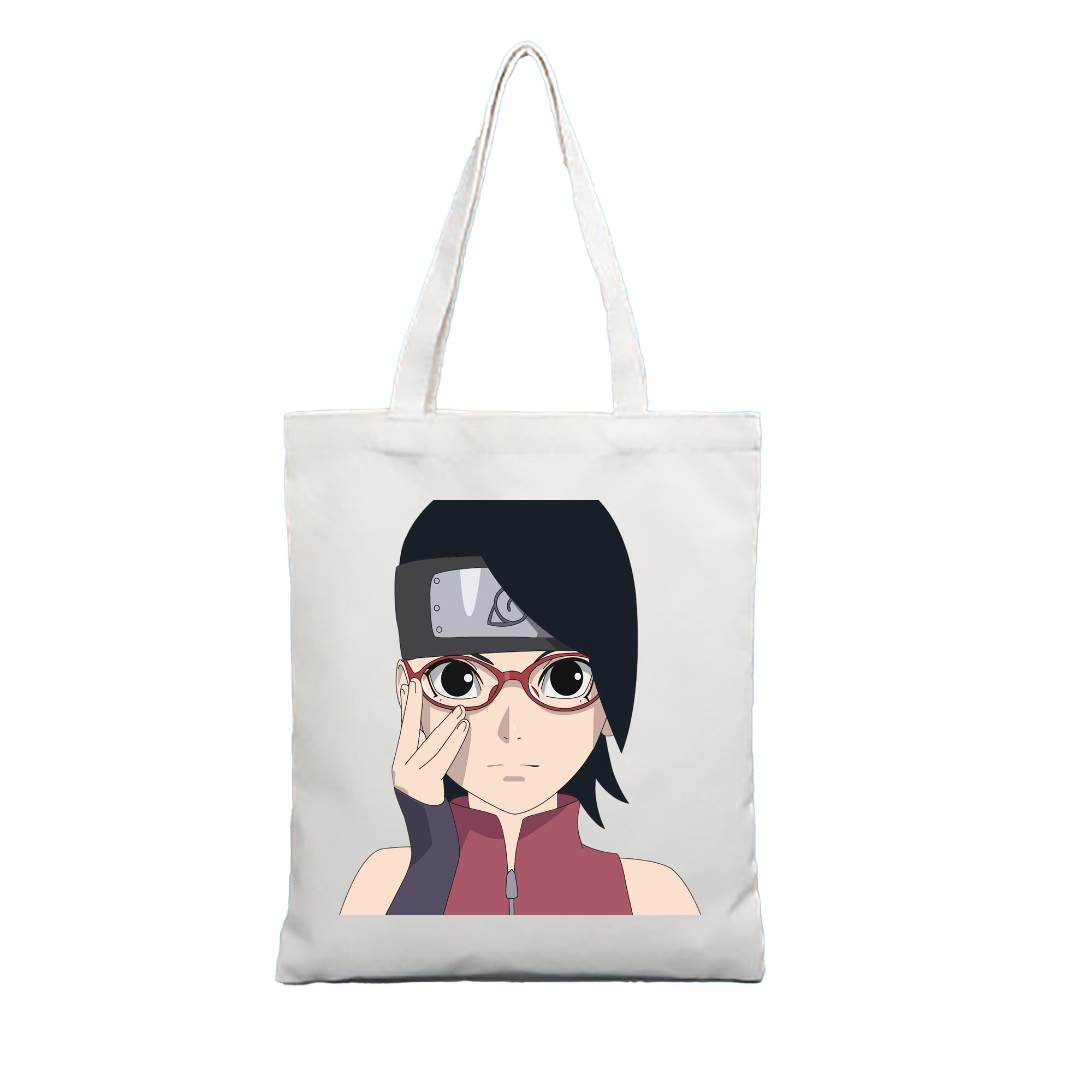（画像用） NARUTO -ナルト- うちは サラダ Uchiha Sarada 縦型キャンバス生地手提げバッグ　トートバッグ