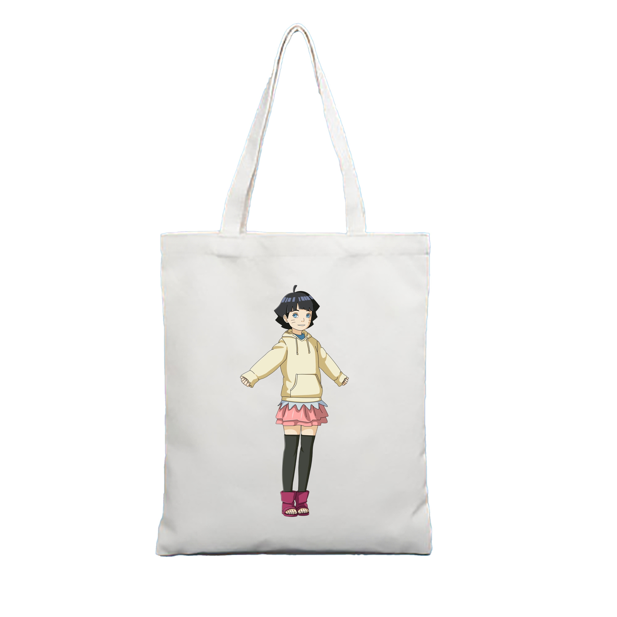 （画像用） NARUTO -ナルト- うずまき ヒマワリ Uzumaki Himawari 縦型キャンバス生地手提げバッグ　トートバッグ