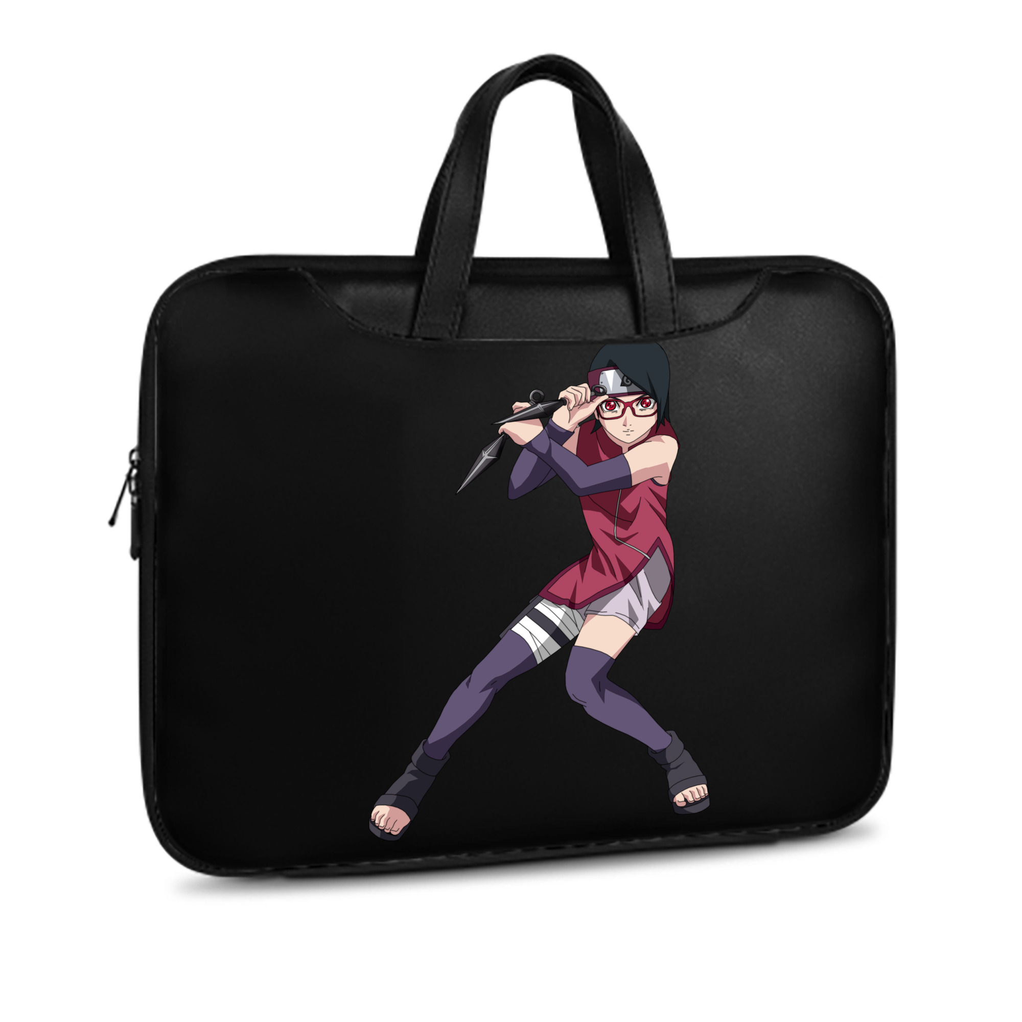 （画像用） NARUTO -ナルト- うちは サラダ Uchiha Sarada レザーラップトップバッグ　ノートパソコンケース