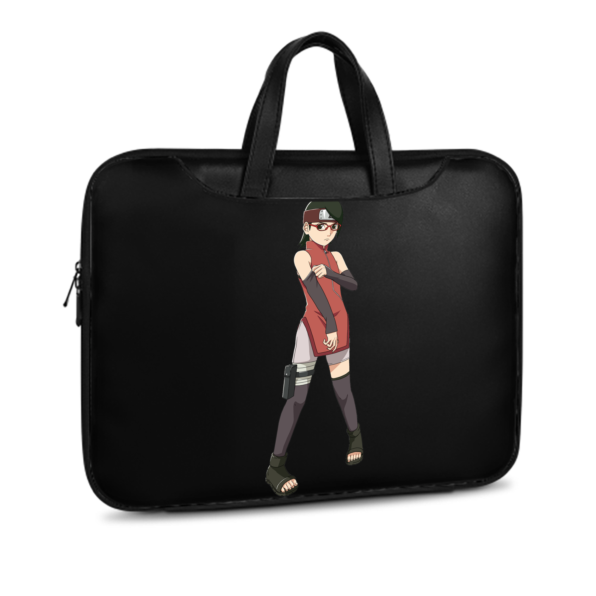 （画像用） NARUTO -ナルト- うちは サラダ Uchiha Sarada レザーラップトップバッグ　ノートパソコンケース