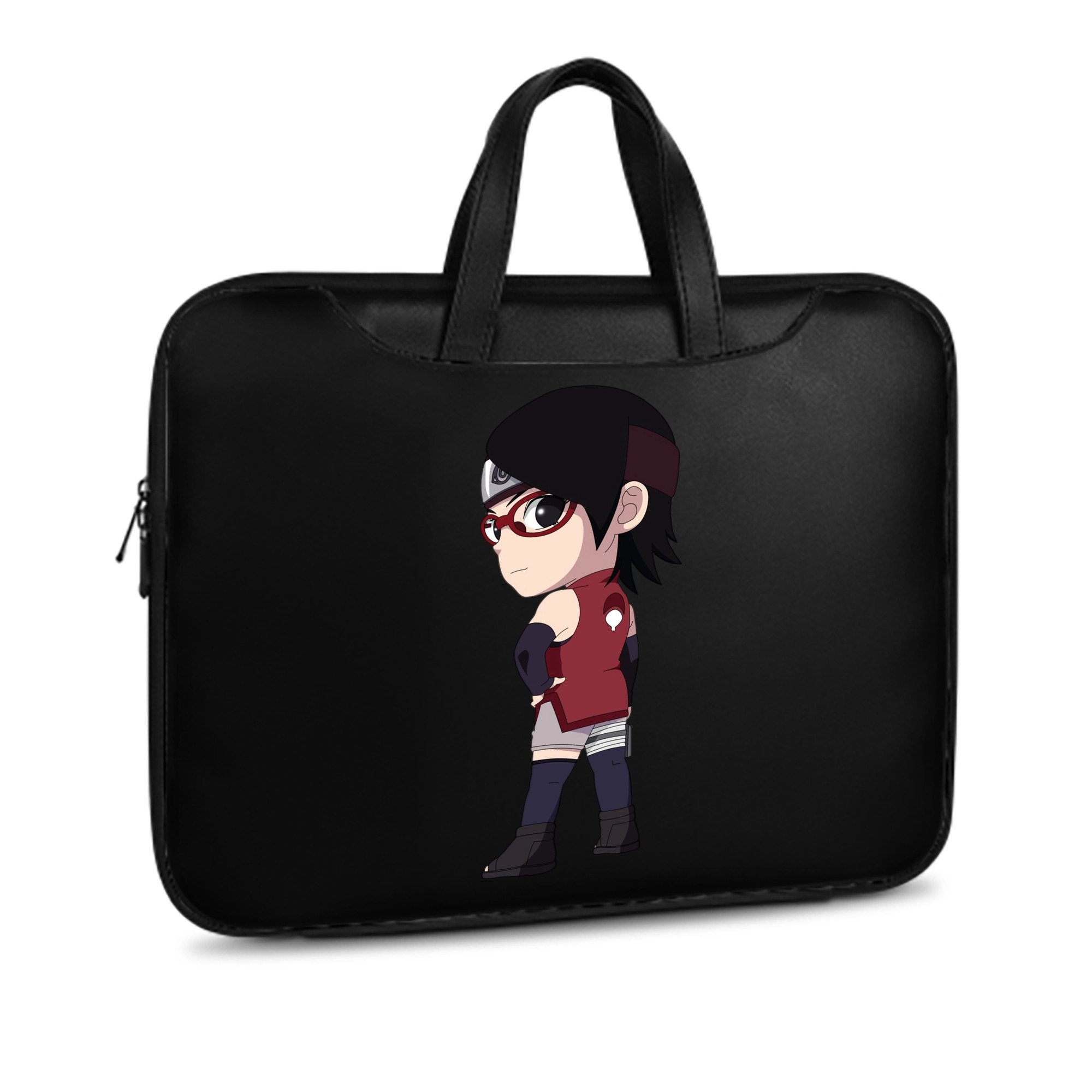 （画像用） NARUTO -ナルト- うちは サラダ Uchiha Sarada レザーラップトップバッグ　ノートパソコンケース