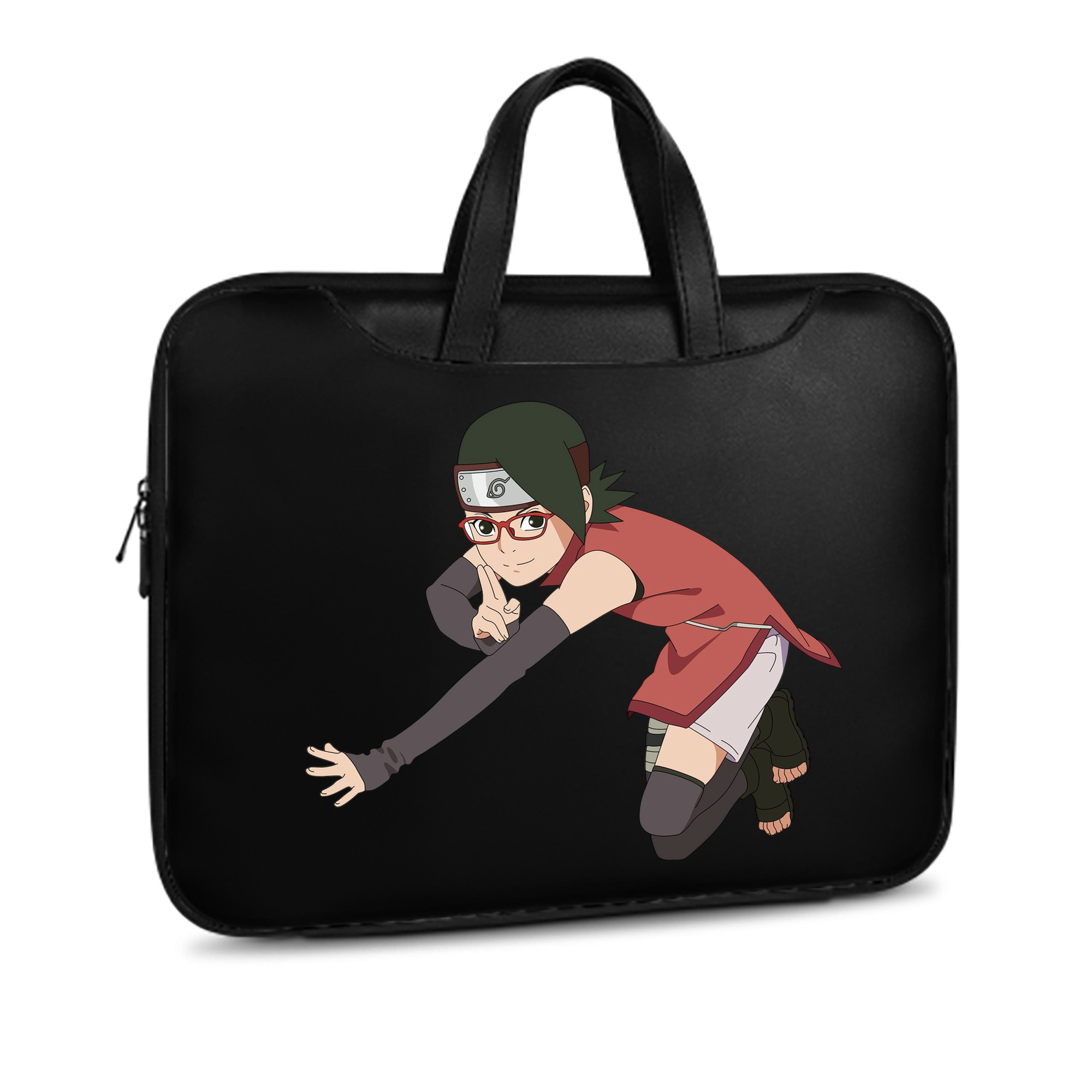 （画像用） NARUTO -ナルト- うちは サラダ Uchiha Sarada レザーラップトップバッグ　ノートパソコンケース