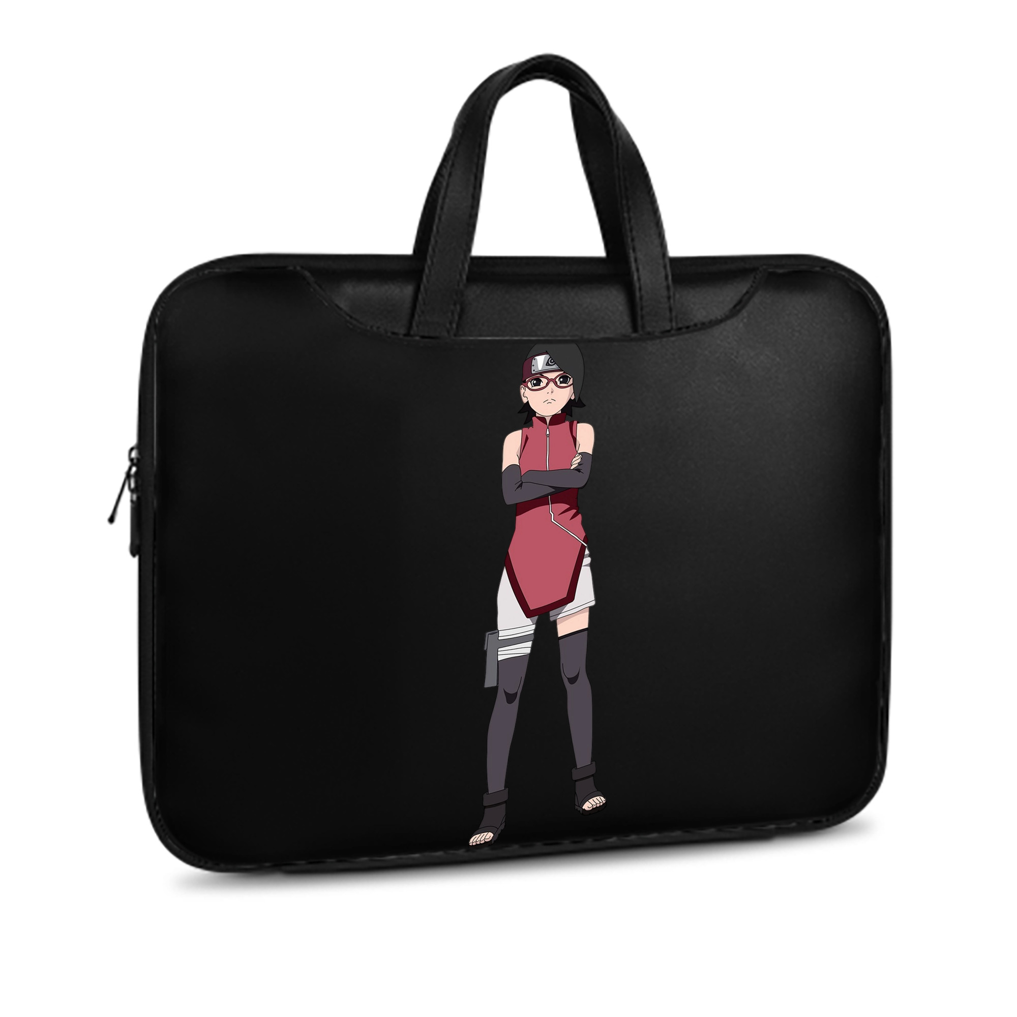 （画像用） NARUTO -ナルト- うちは サラダ Uchiha Sarada レザーラップトップバッグ　ノートパソコンケース