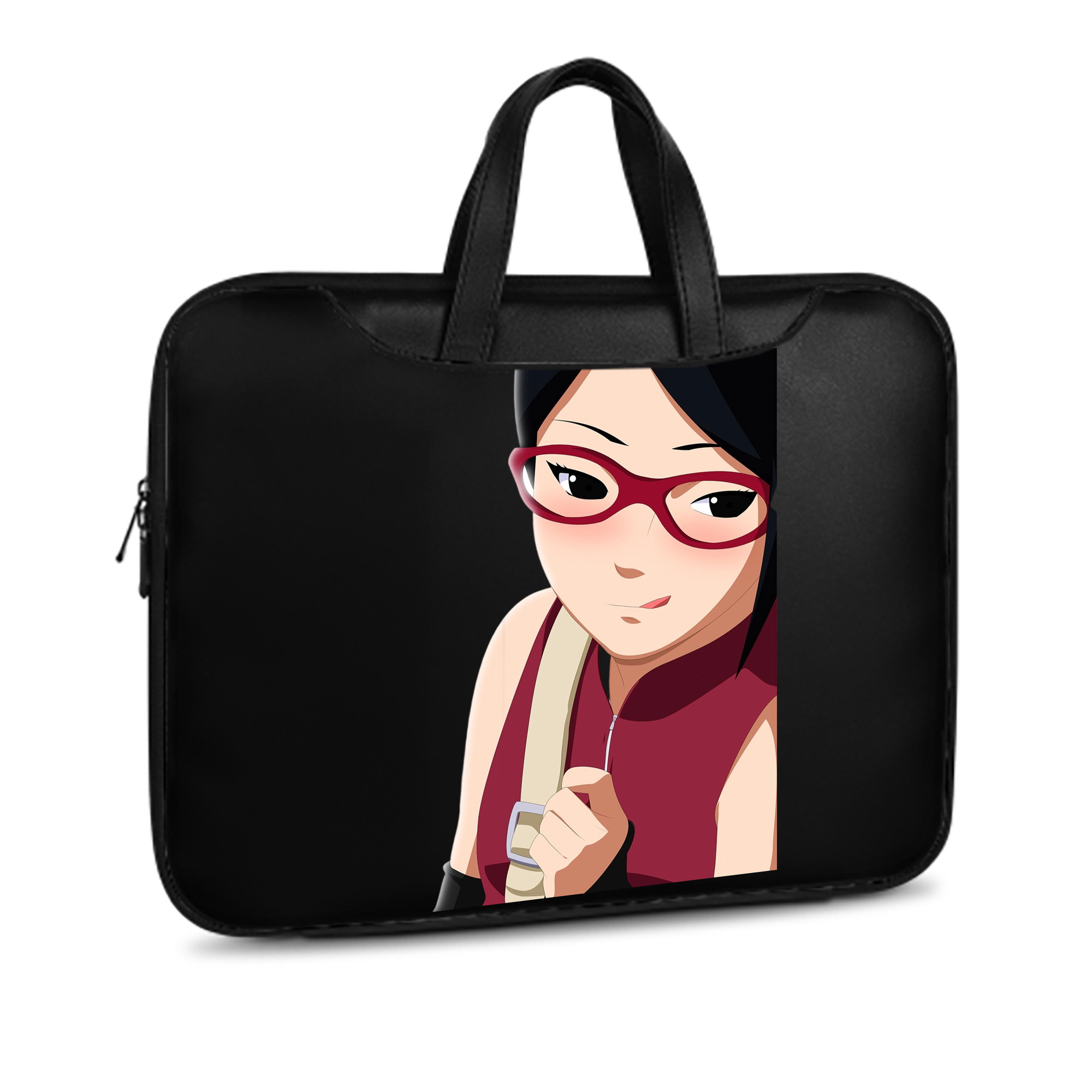 （画像用） NARUTO -ナルト- うちは サラダ Uchiha Sarada レザーラップトップバッグ　ノートパソコンケース