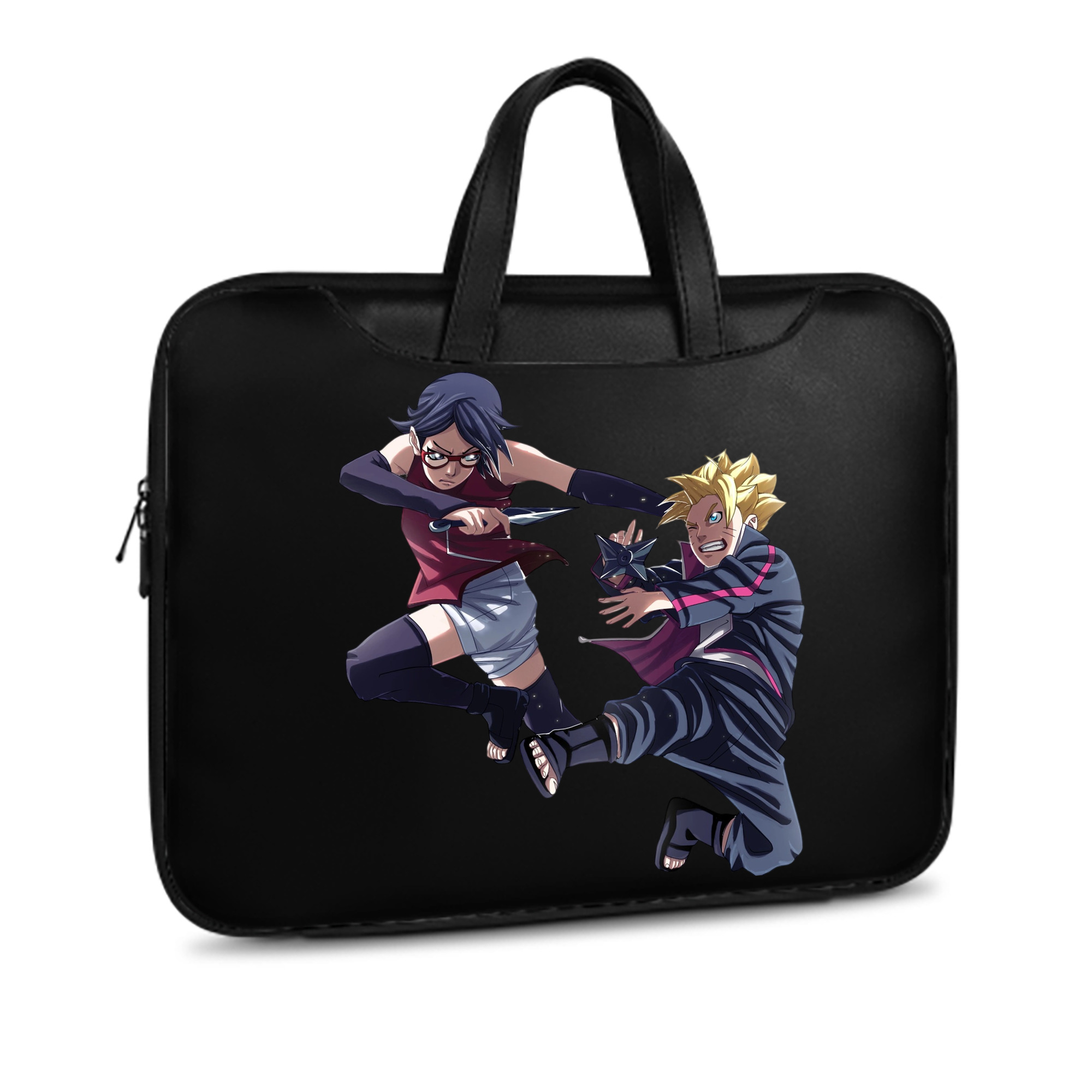 （画像用） NARUTO -ナルト- うちは サラダ Uchiha Sarada レザーラップトップバッグ　ノートパソコンケース