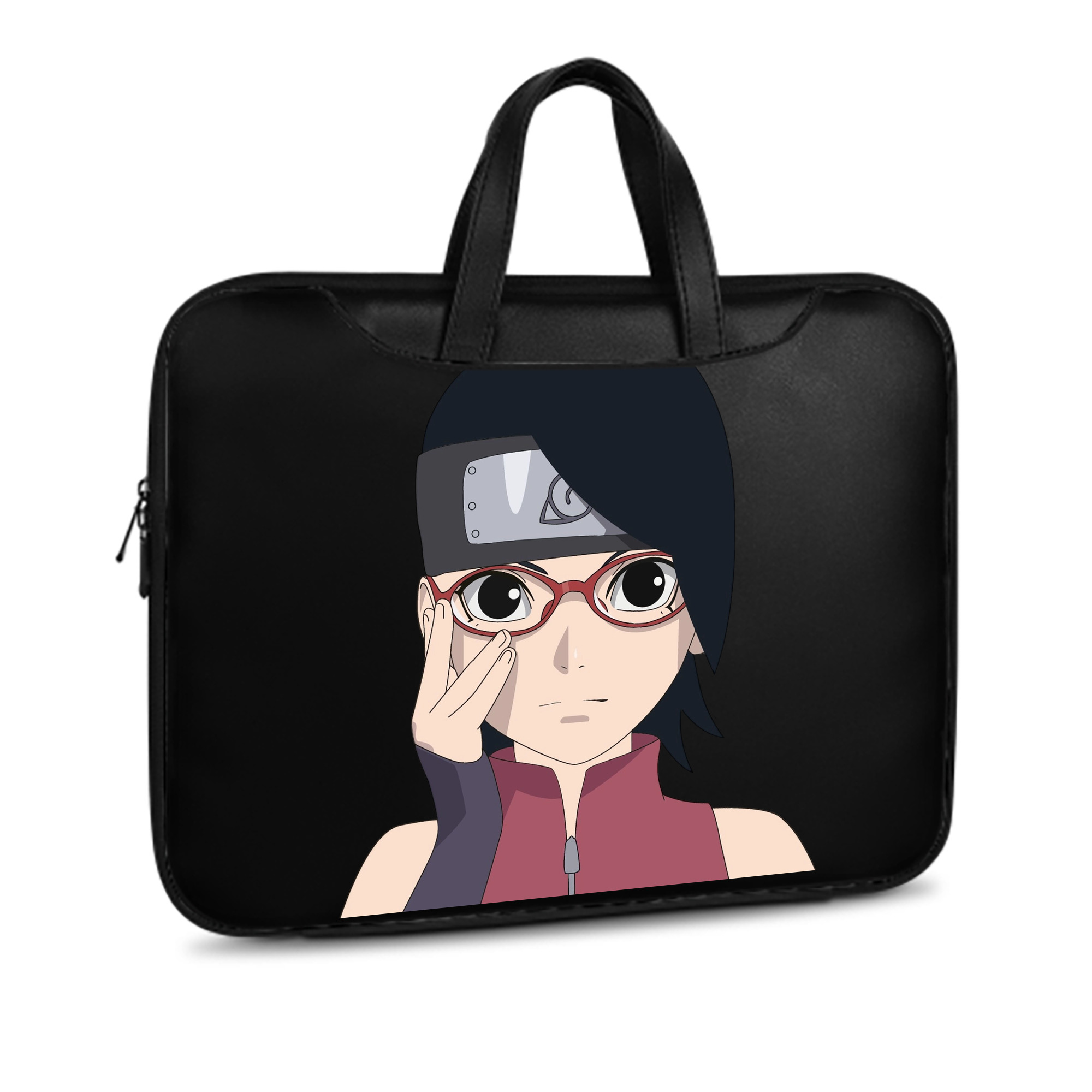 （画像用） NARUTO -ナルト- うちは サラダ Uchiha Sarada レザーラップトップバッグ　ノートパソコンケース