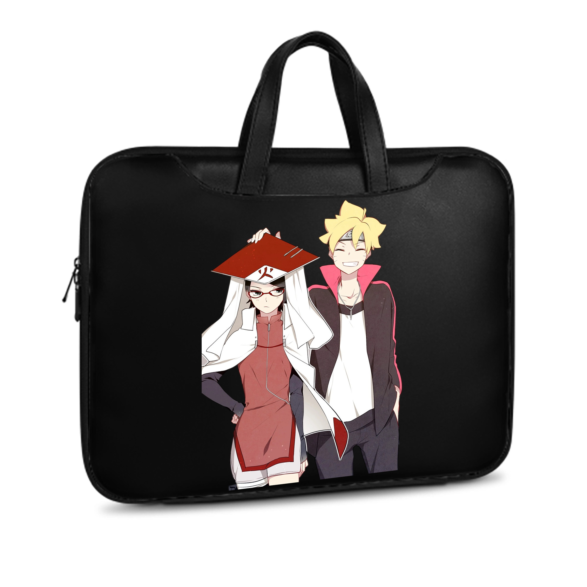 （画像用） NARUTO -ナルト- うちは サラダ Uchiha Sarada レザーラップトップバッグ　ノートパソコンケース