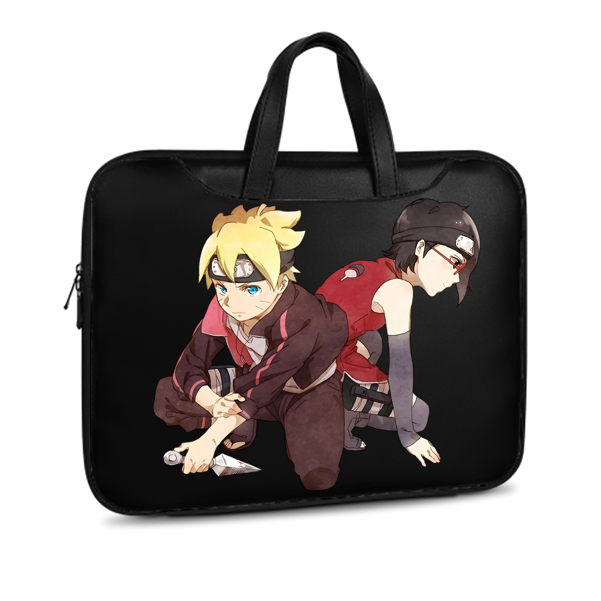 （画像用） NARUTO -ナルト- うちは サラダ Uchiha Sarada レザーラップトップバッグ　ノートパソコンケース