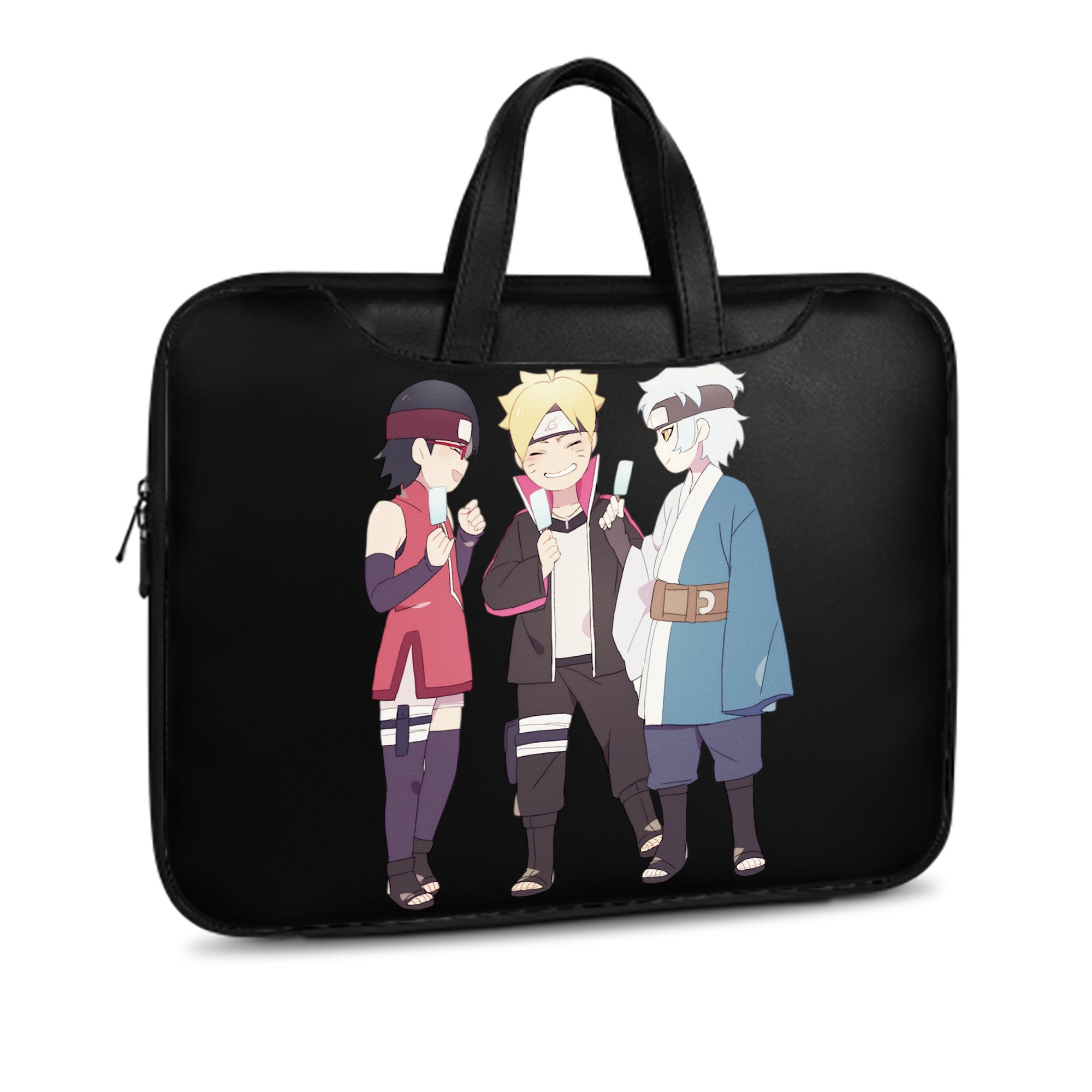 （画像用） NARUTO -ナルト- うちは サラダ Uchiha Sarada レザーラップトップバッグ　ノートパソコンケース