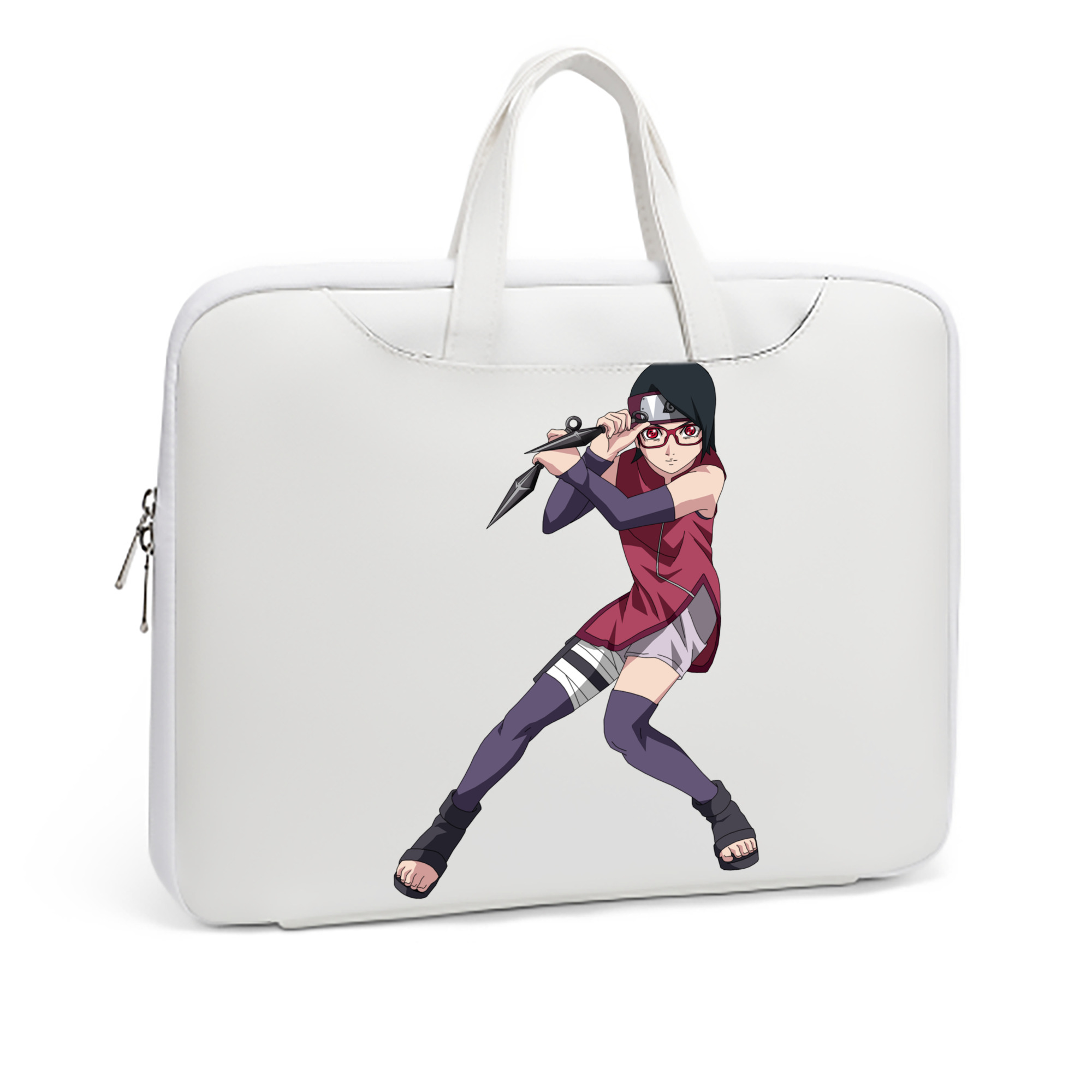 （画像用） NARUTO -ナルト- うちは サラダ Uchiha Sarada レザーラップトップバッグ　ノートパソコンケース