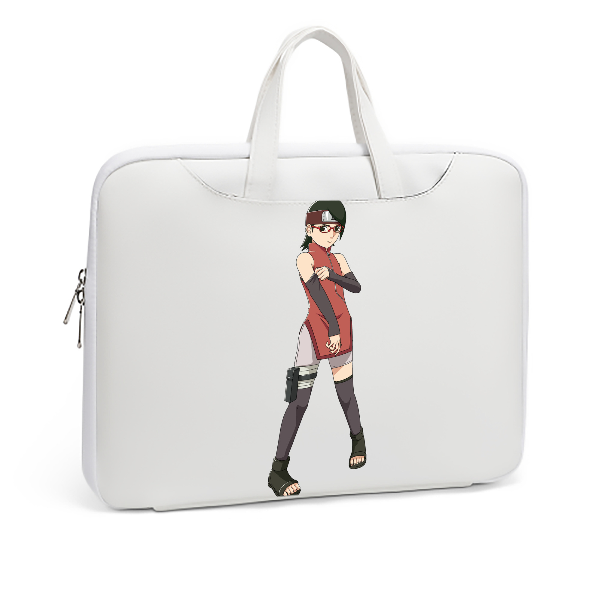 （画像用） NARUTO -ナルト- うちは サラダ Uchiha Sarada レザーラップトップバッグ　ノートパソコンケース