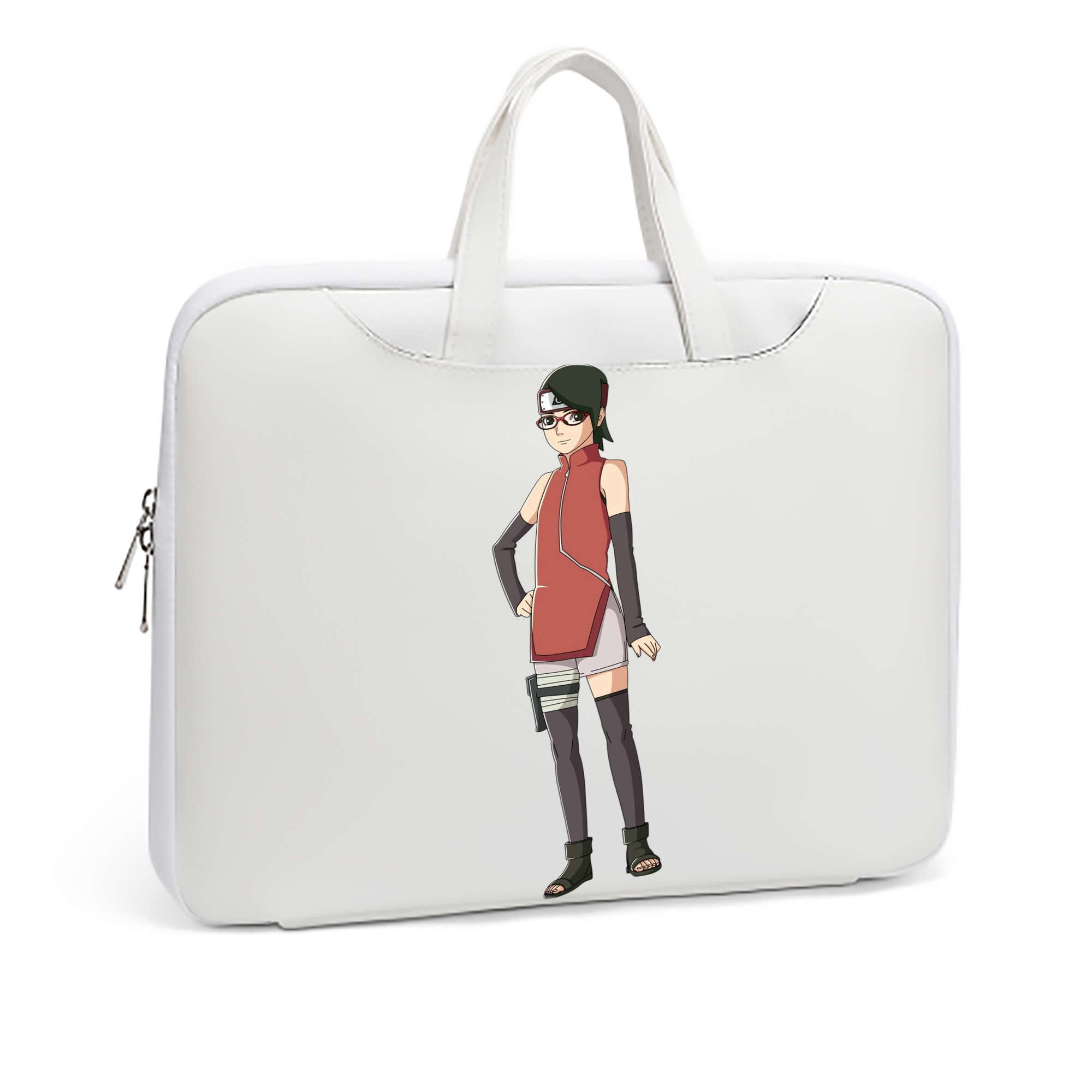 （画像用） NARUTO -ナルト- うちは サラダ Uchiha Sarada レザーラップトップバッグ　ノートパソコンケース
