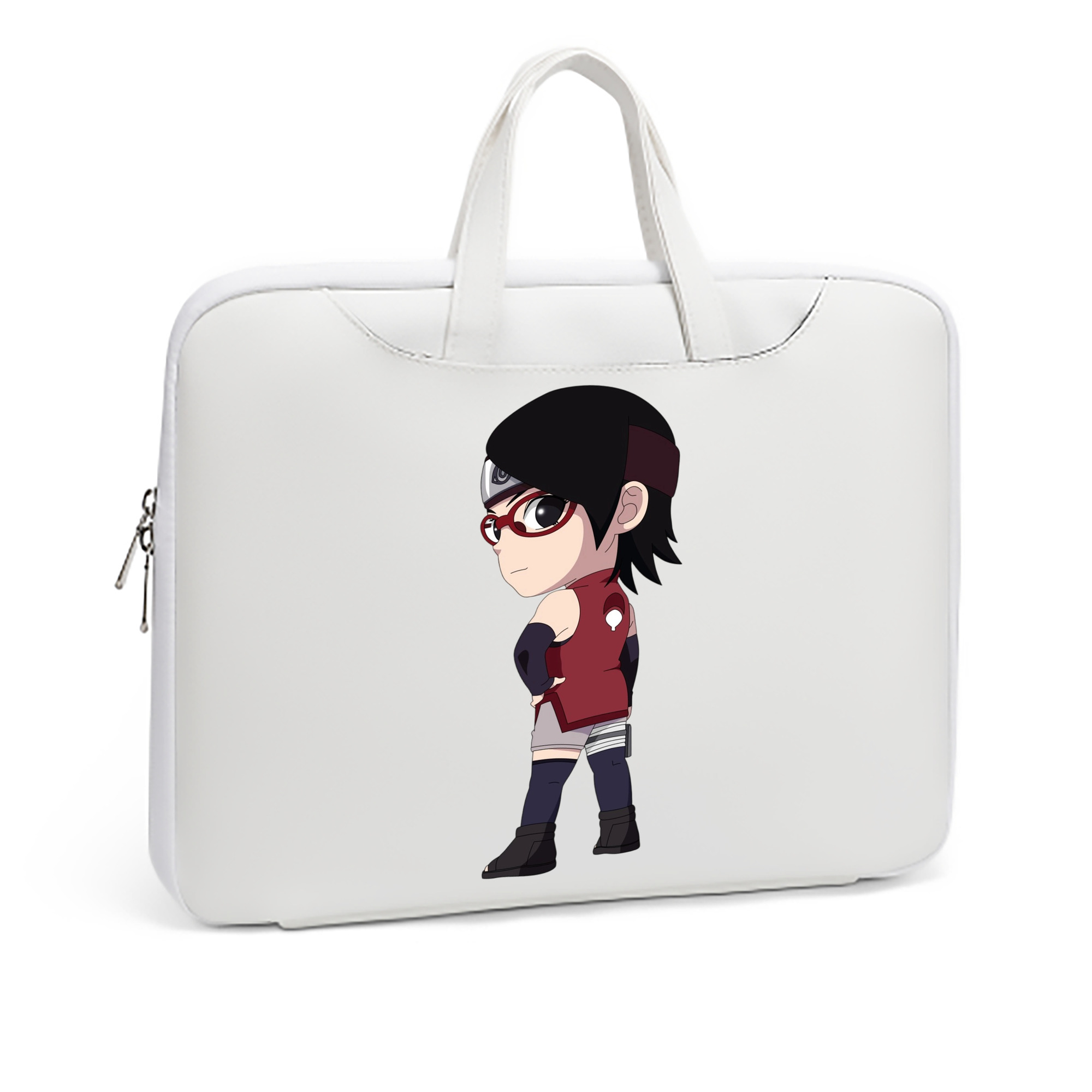 （画像用） NARUTO -ナルト- うちは サラダ Uchiha Sarada レザーラップトップバッグ　ノートパソコンケース