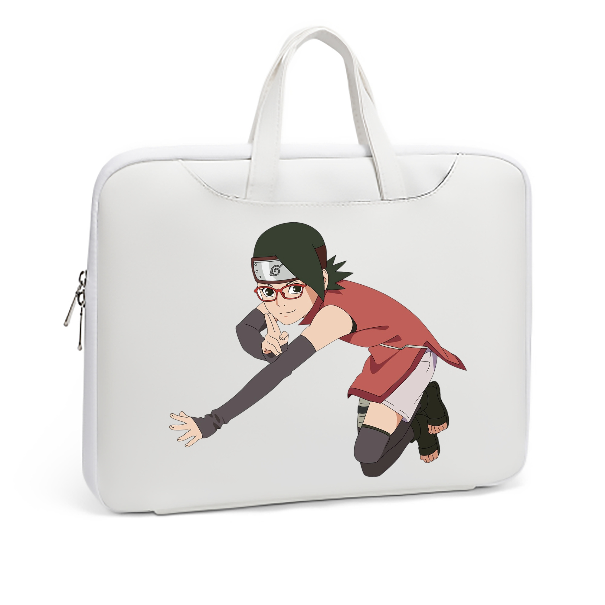 （画像用） NARUTO -ナルト- うちは サラダ Uchiha Sarada レザーラップトップバッグ　ノートパソコンケース