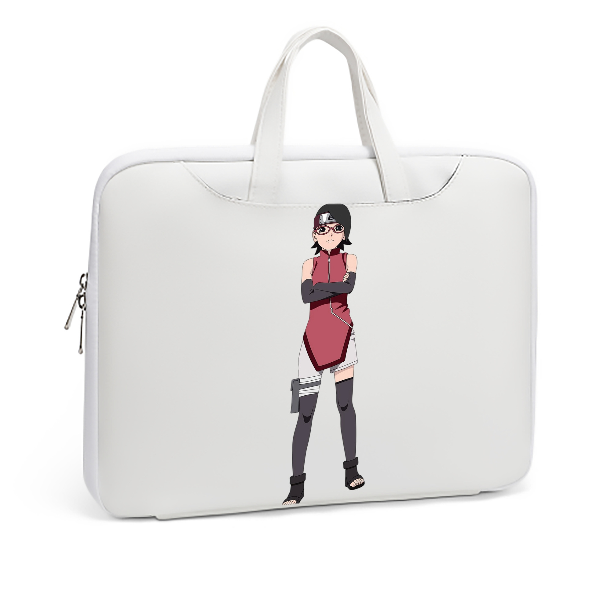 （画像用） NARUTO -ナルト- うちは サラダ Uchiha Sarada レザーラップトップバッグ　ノートパソコンケース