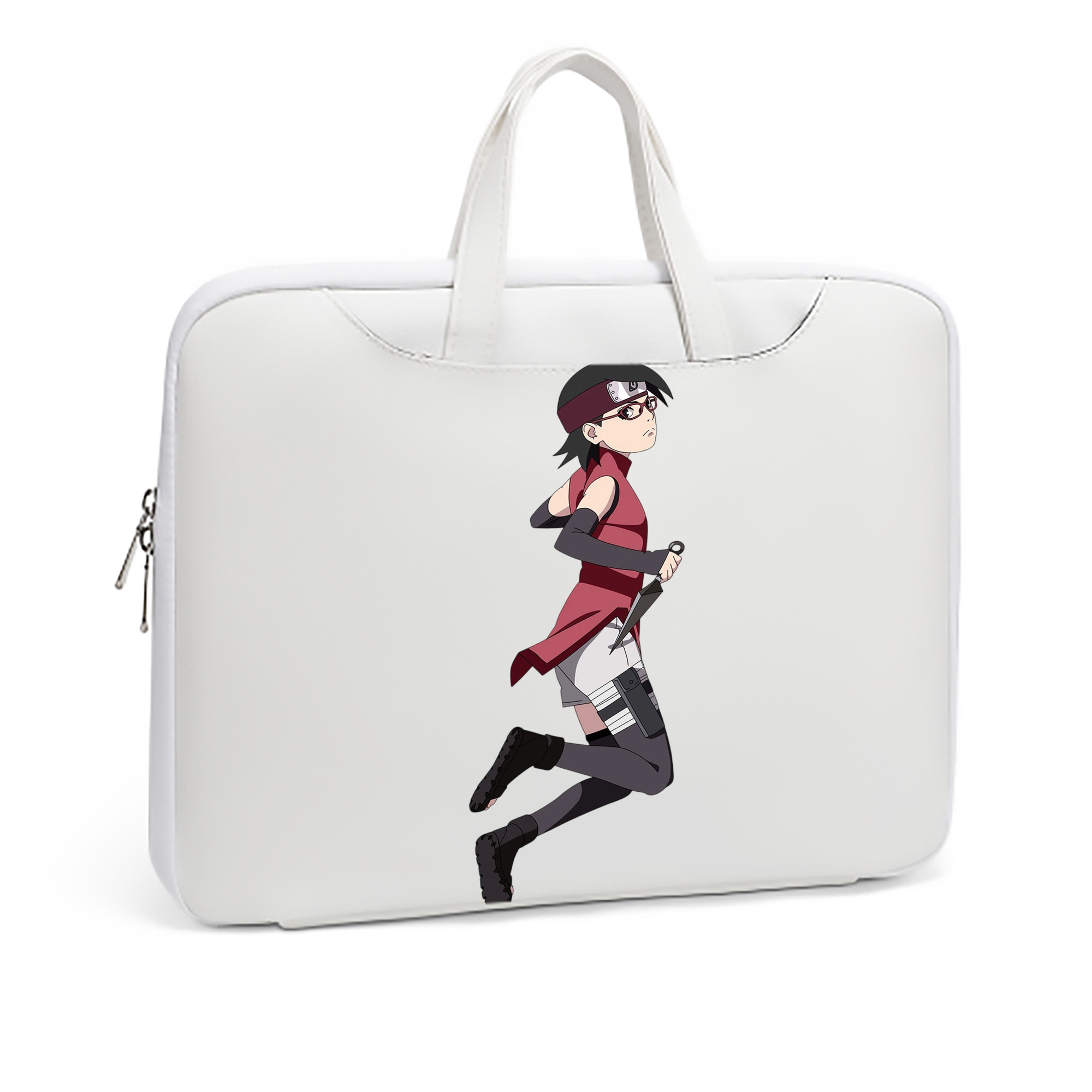 （画像用） NARUTO -ナルト- うちは サラダ Uchiha Sarada レザーラップトップバッグ　ノートパソコンケース